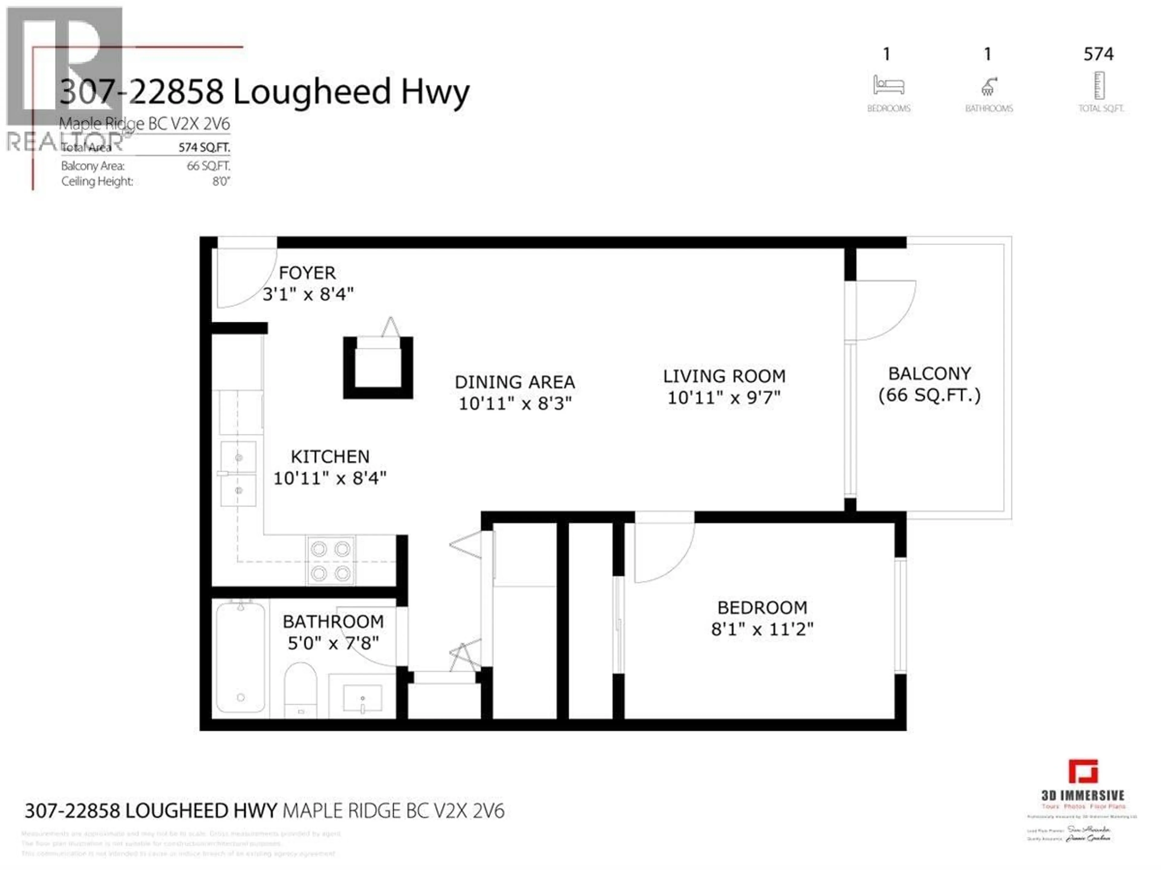 Floor plan for 307 - 22858 LOUGHEED HIGHWAY, Maple Ridge British Columbia V2X2V6