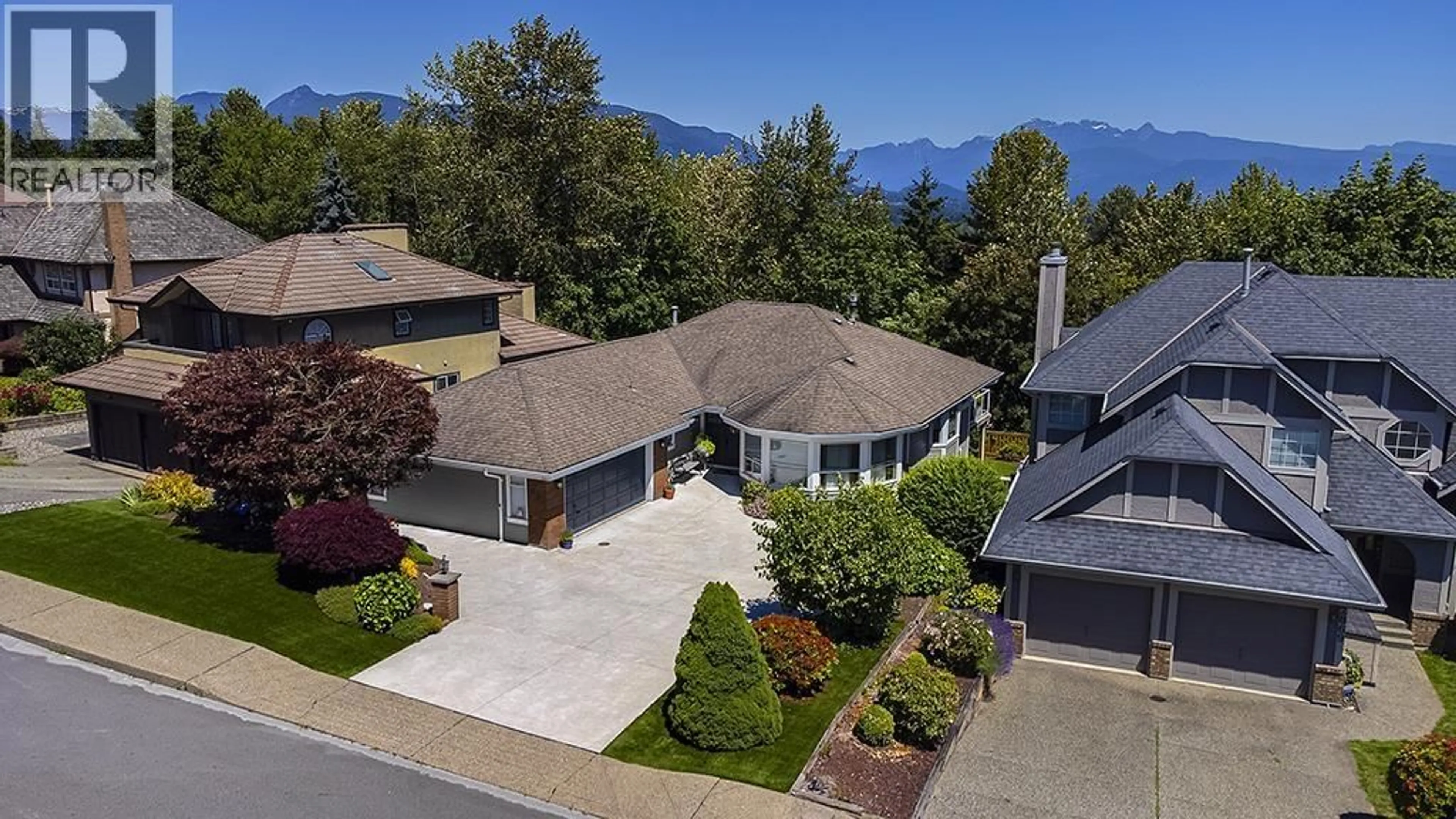 A pic from outside/outdoor area/front of a property/back of a property/a pic from drone, mountain view for 2867 MARA DRIVE, Coquitlam British Columbia V3C5L3
