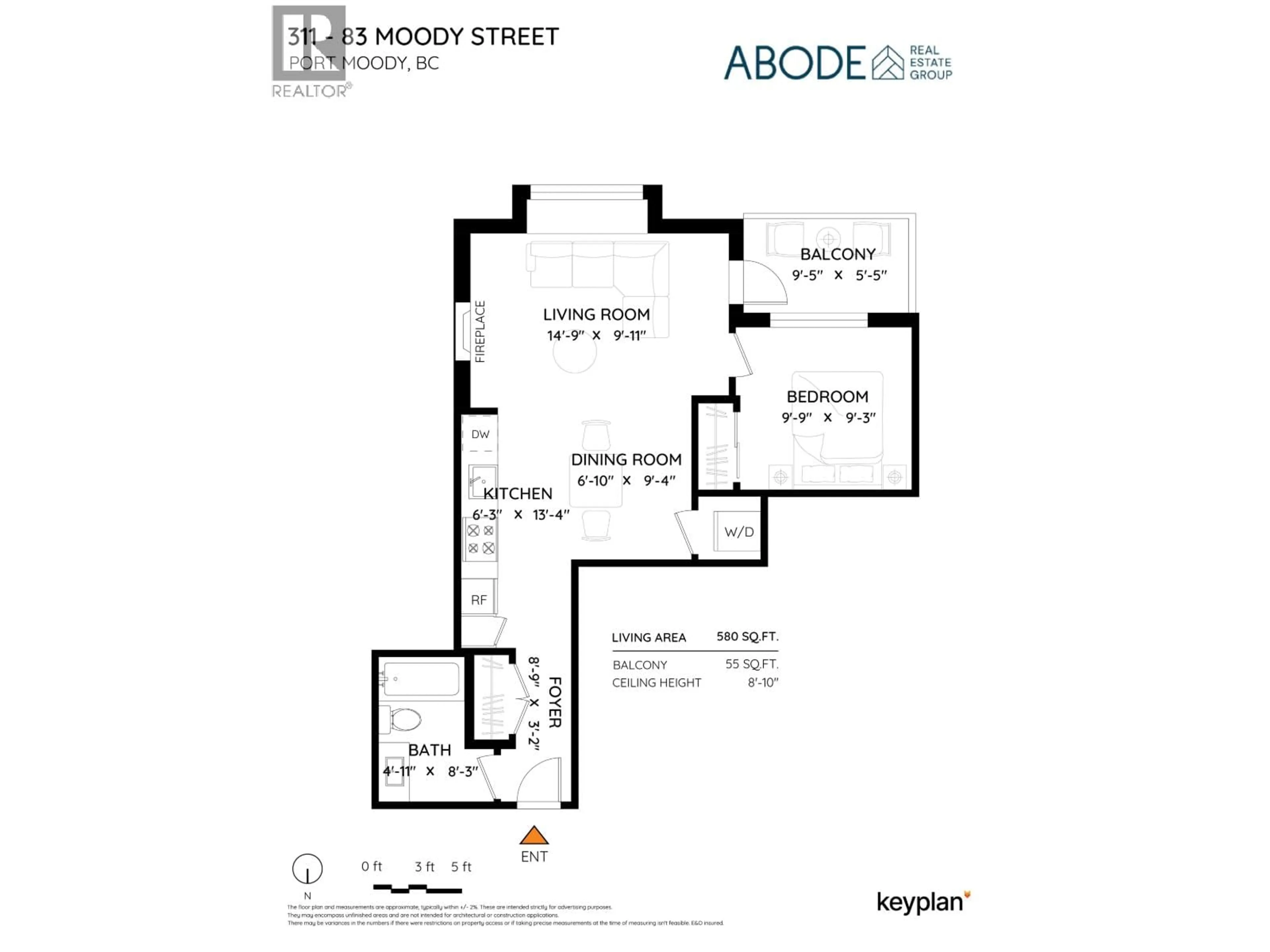 Floor plan for 311 - 83 MOODY STREET, Port Moody British Columbia V3H0K7