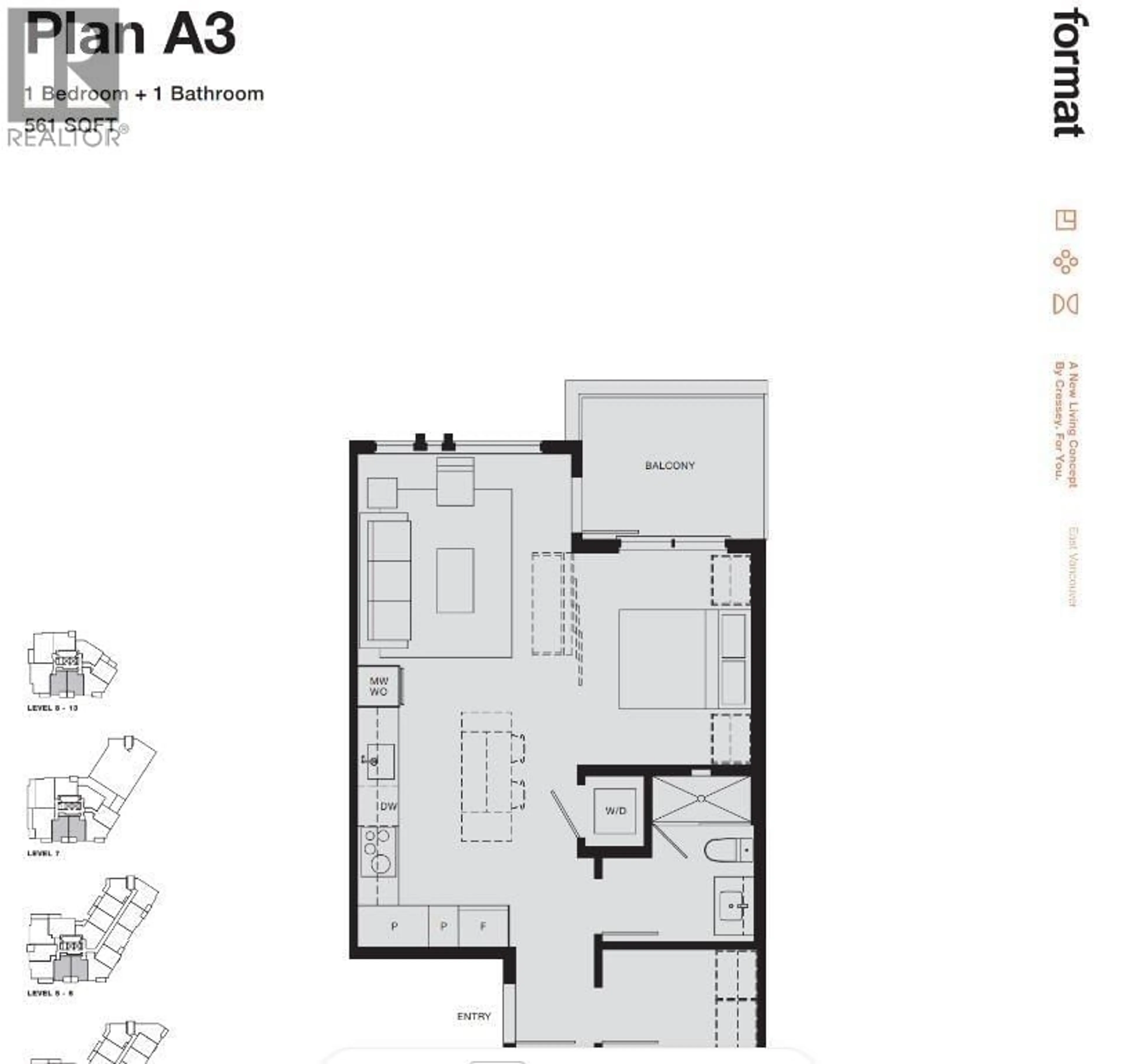 Floor plan for 1105 - 3996 DUMFRIES STREET, Vancouver British Columbia V5N0J1
