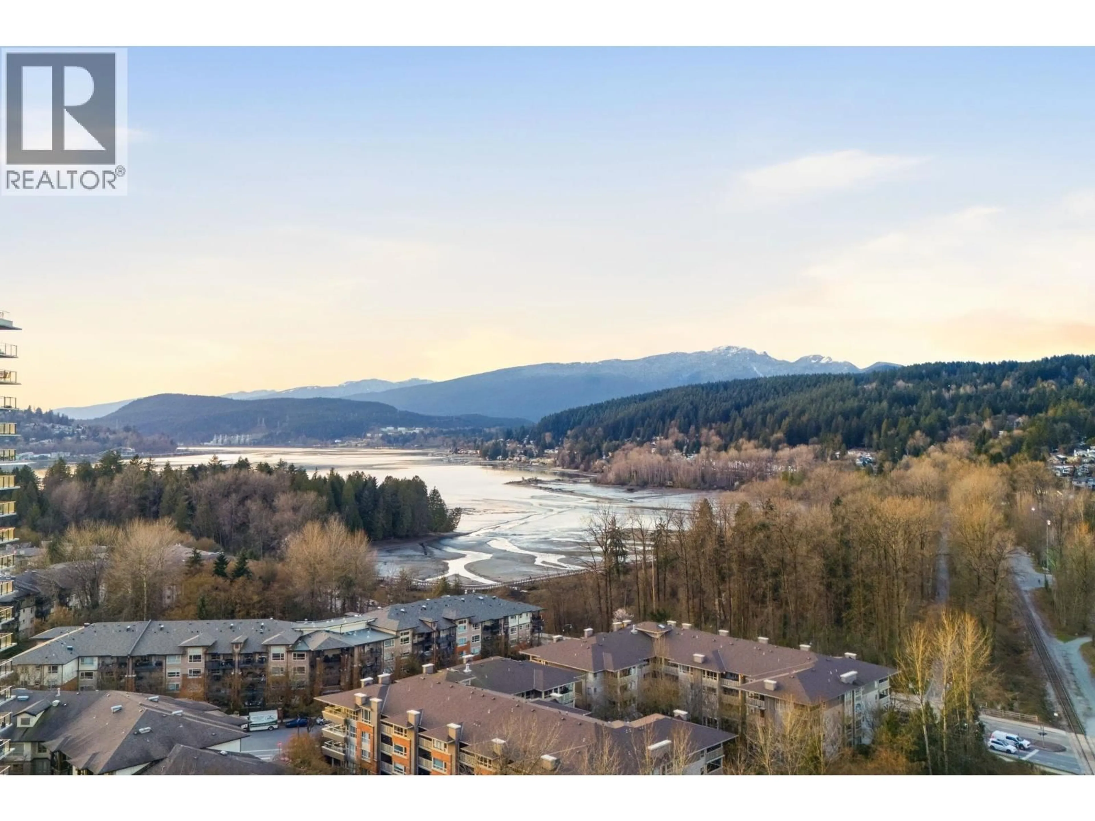 A pic from outside/outdoor area/front of a property/back of a property/a pic from drone, water/lake/river/ocean view for 1902 - 301 CAPILANO ROAD, Port Moody British Columbia V3H0G6