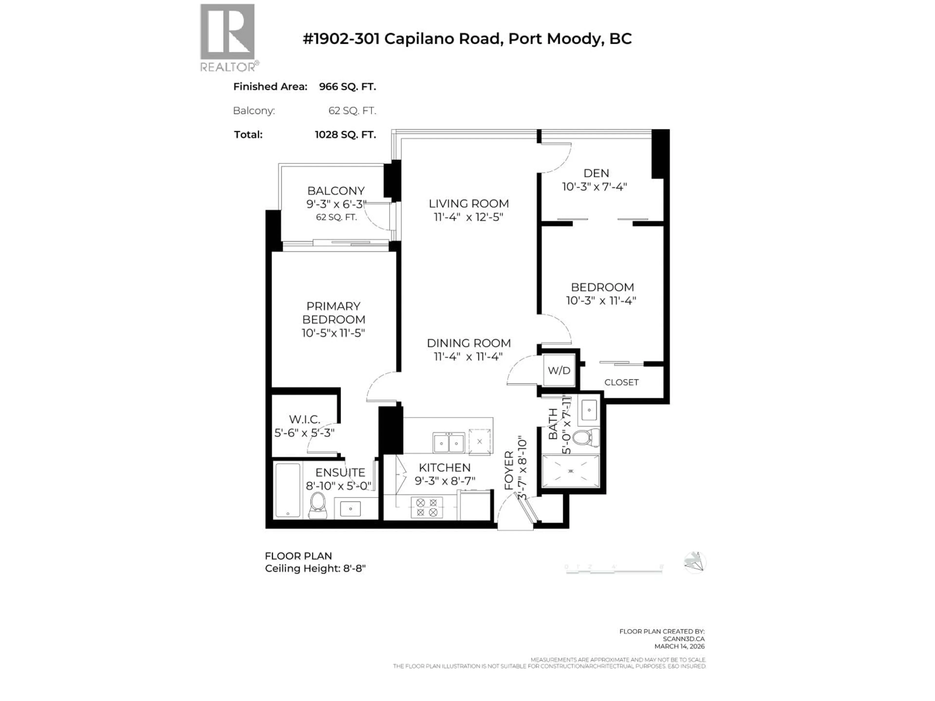 Floor plan for 1902 - 301 CAPILANO ROAD, Port Moody British Columbia V3H0G6