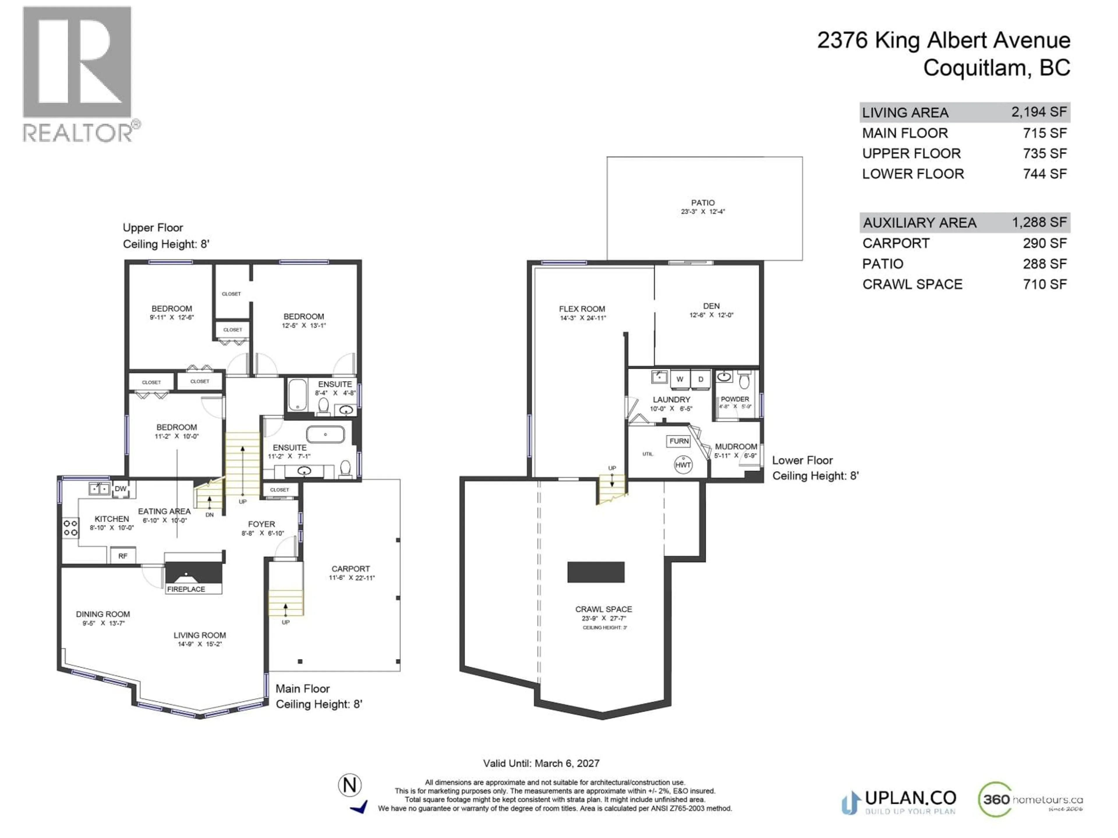 Floor plan for 2376 KING ALBERT AVENUE, Coquitlam British Columbia V3J7E4