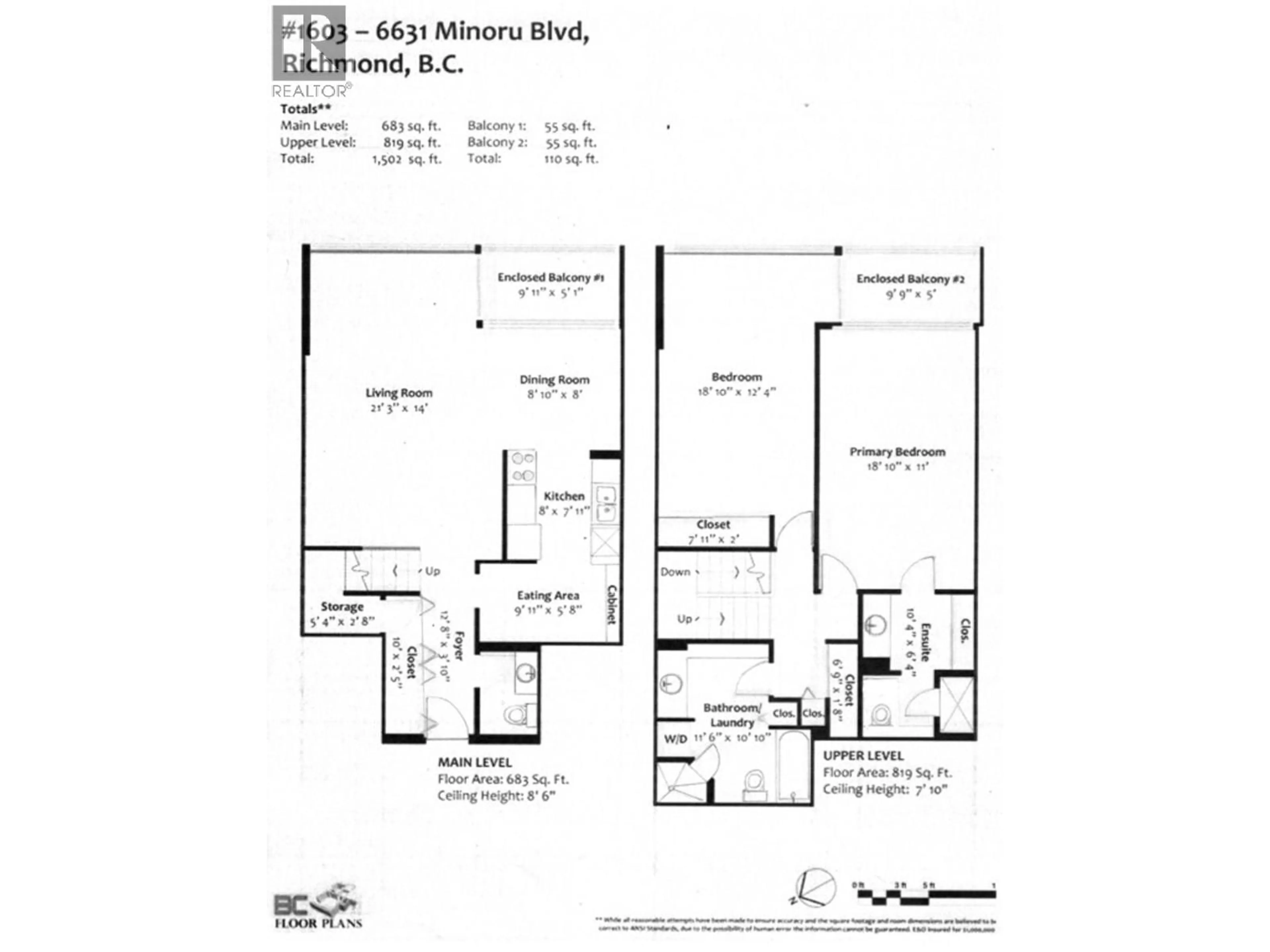 Floor plan for 1603 - 6631 MINORU BOULEVARD, Richmond British Columbia V6Y1Z1