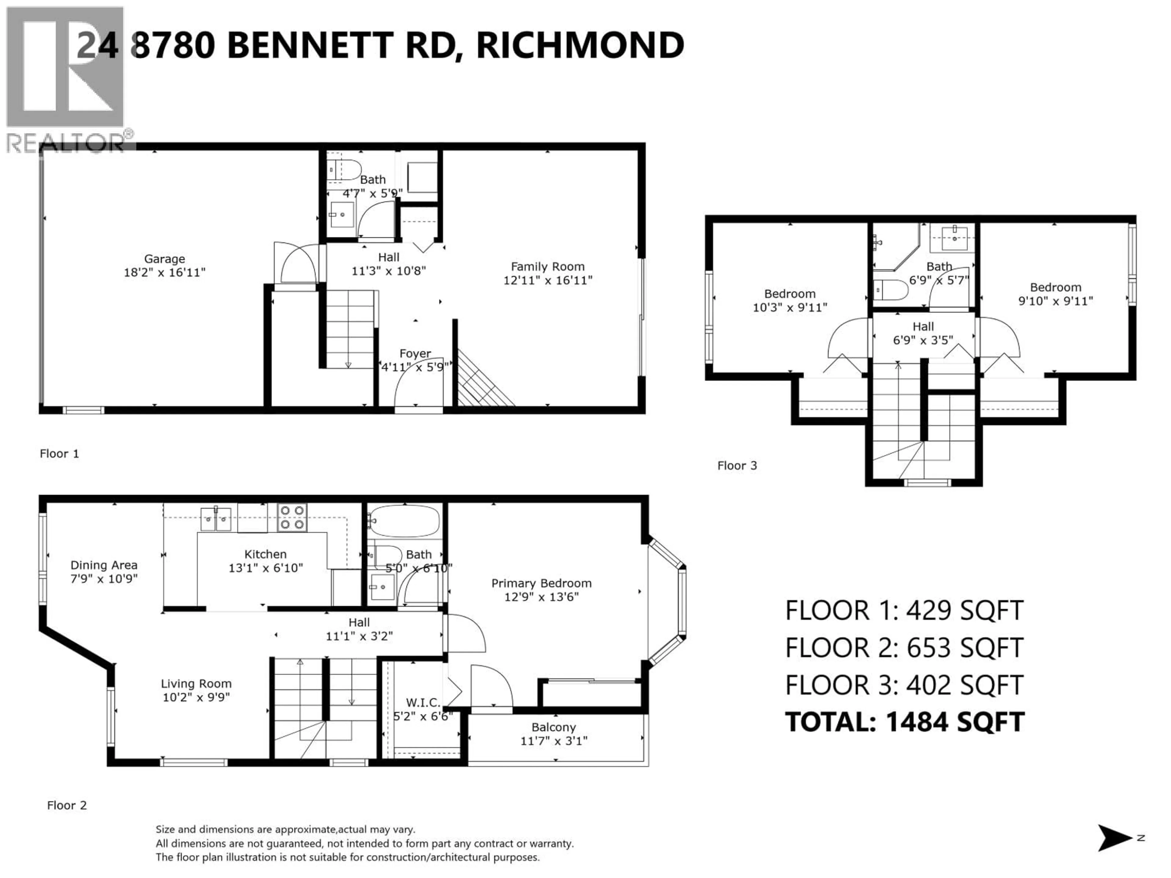 Floor plan for 24 - 8780 BENNETT ROAD, Richmond British Columbia V6Y1N7