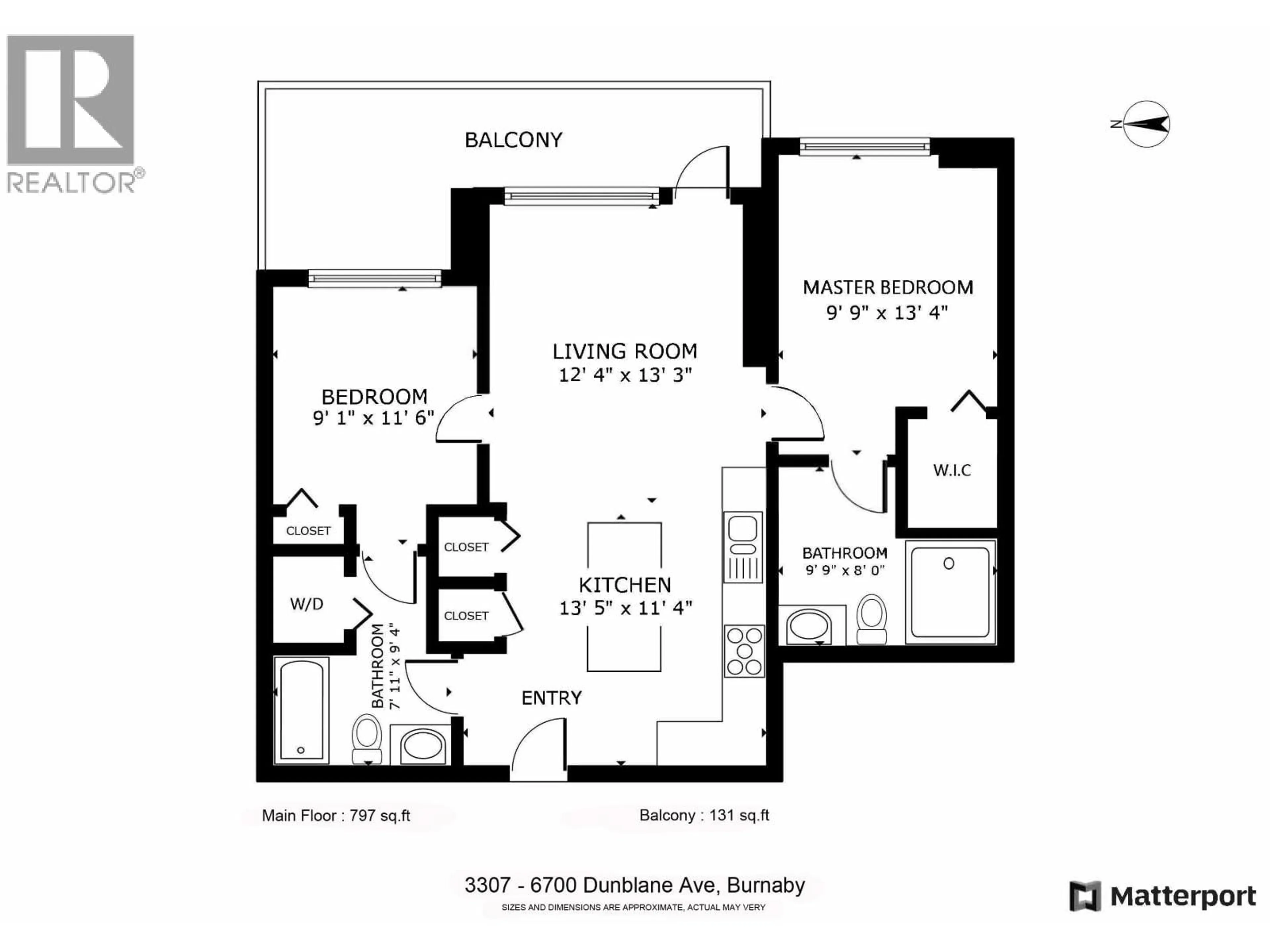 Floor plan for 3307 - 6700 DUNBLANE AVENUE, Burnaby British Columbia V5H0J3