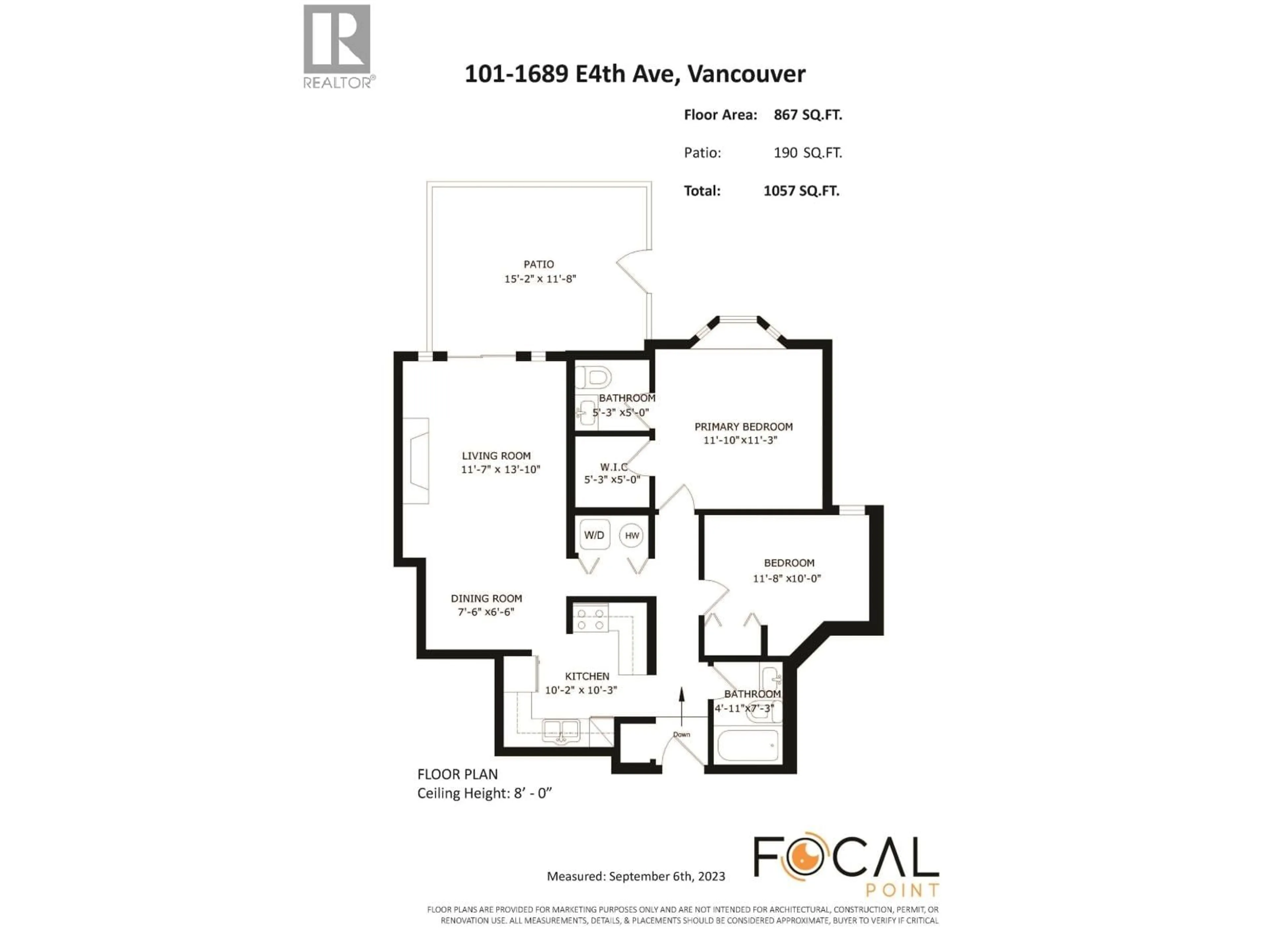 Floor plan for 101 - 1689 4TH AVENUE, Vancouver British Columbia V5N1J7