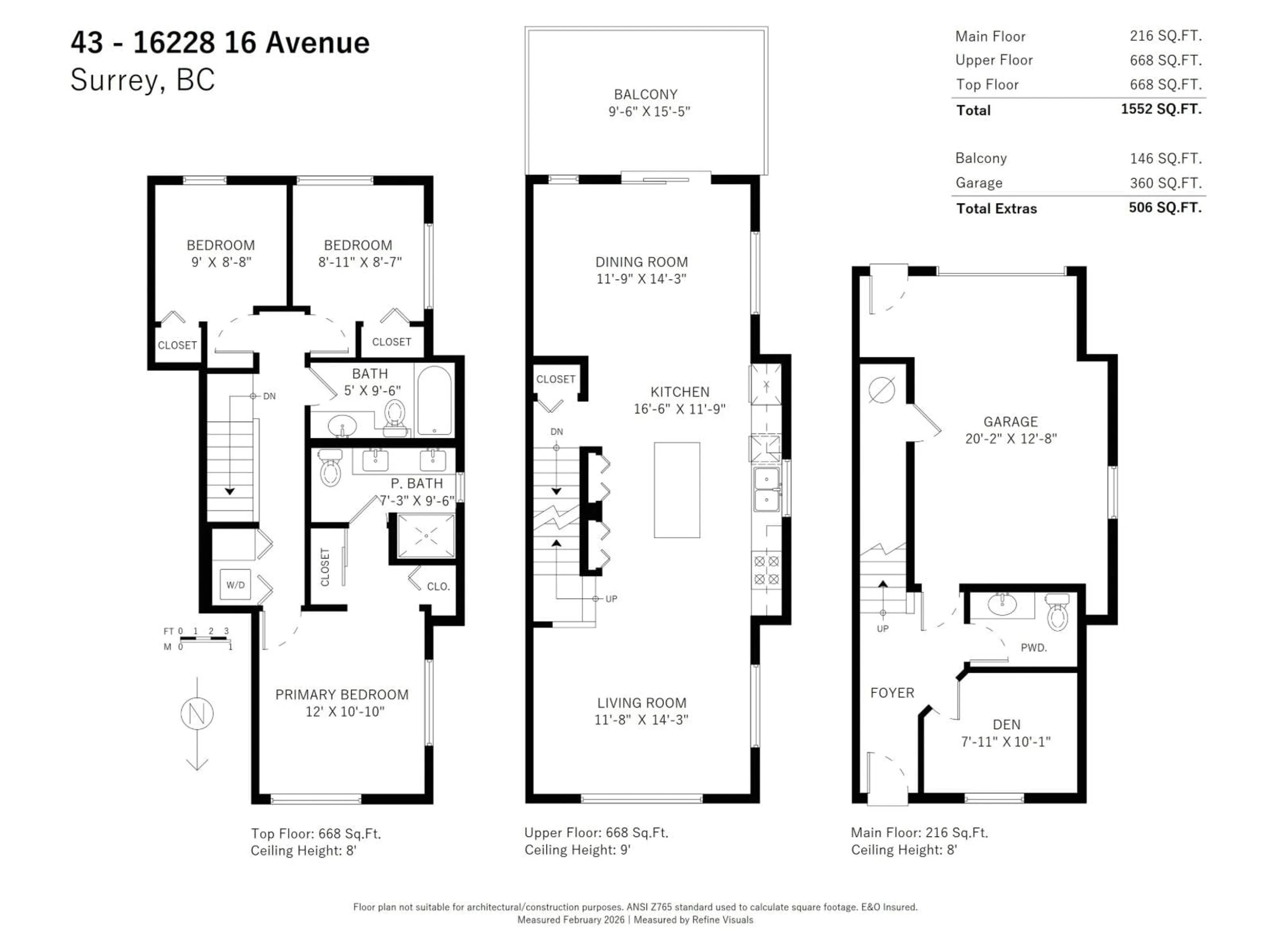 Floor plan for 43 - 16228 16TH AVENUE, Surrey British Columbia V4A1S7