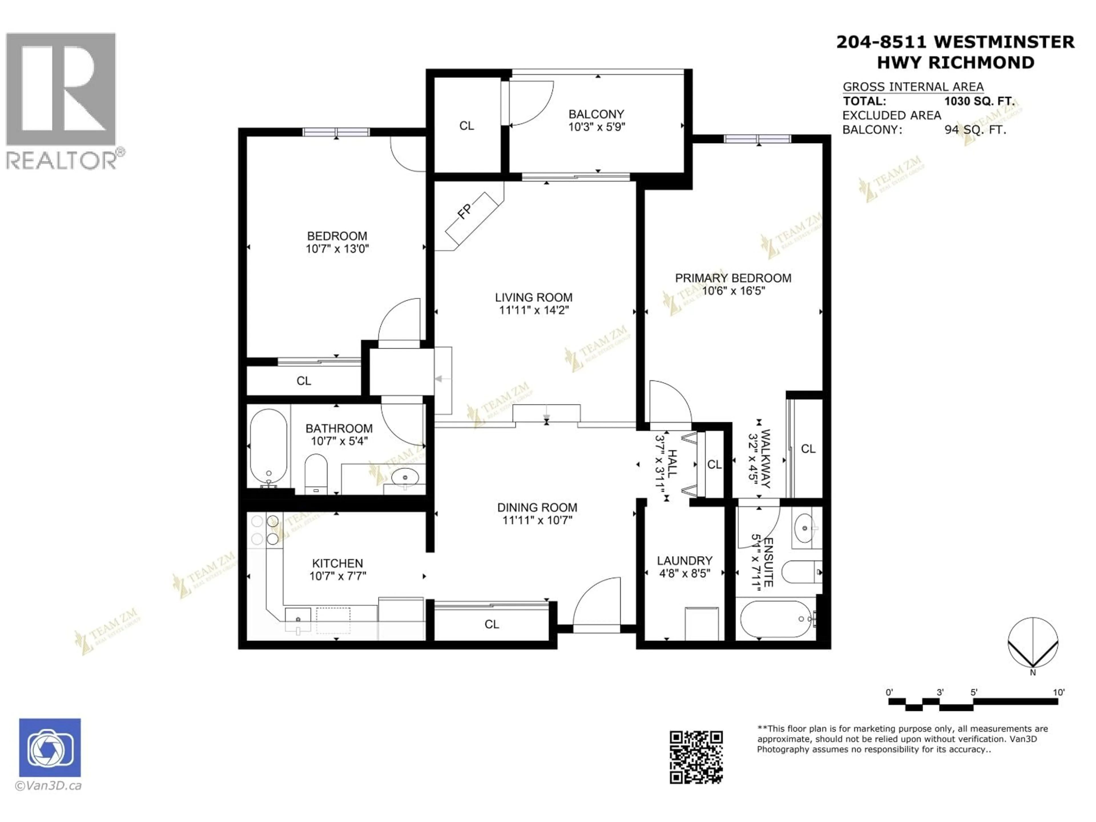 Floor plan for 204 - 8511 WESTMINSTER HIGHWAY, Richmond British Columbia V6X3H7
