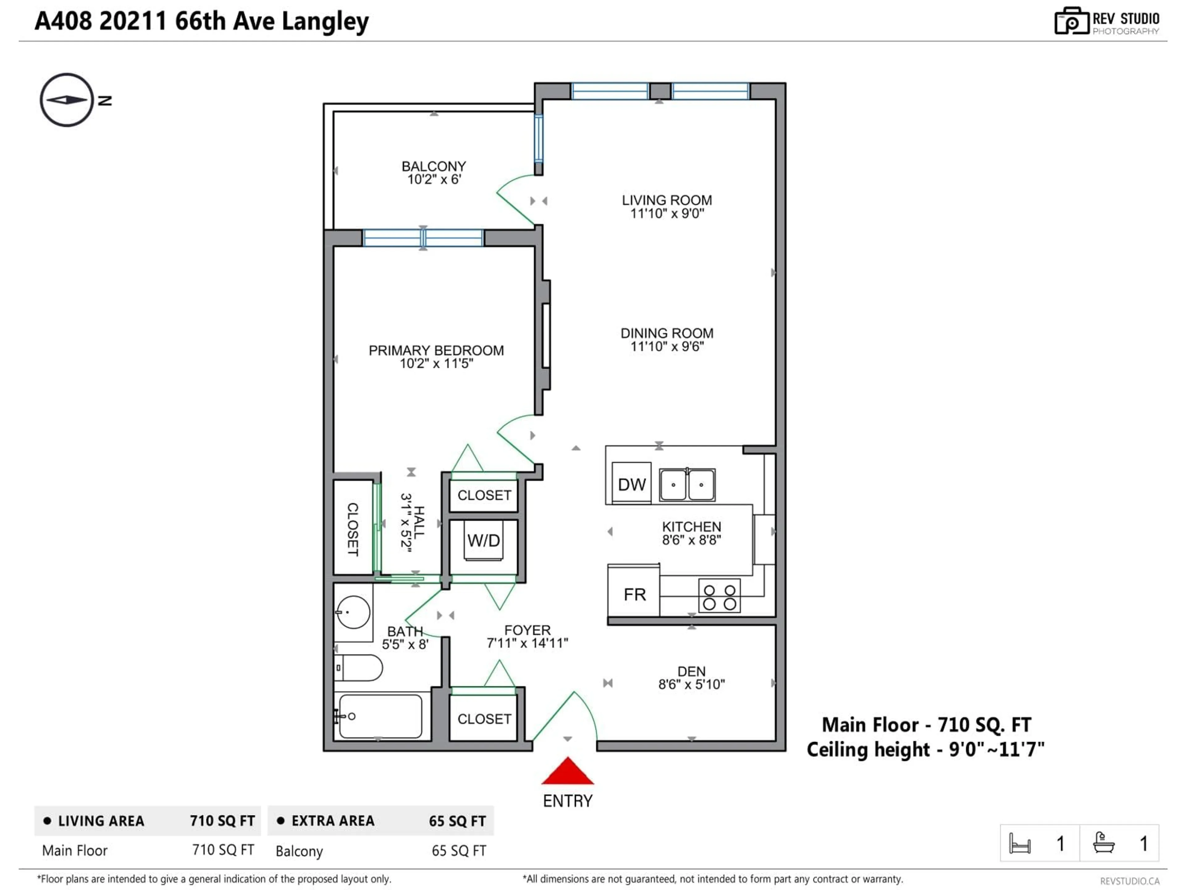 Floor plan for A408 - 20211 66 AVENUE, Langley British Columbia V2Y0L4