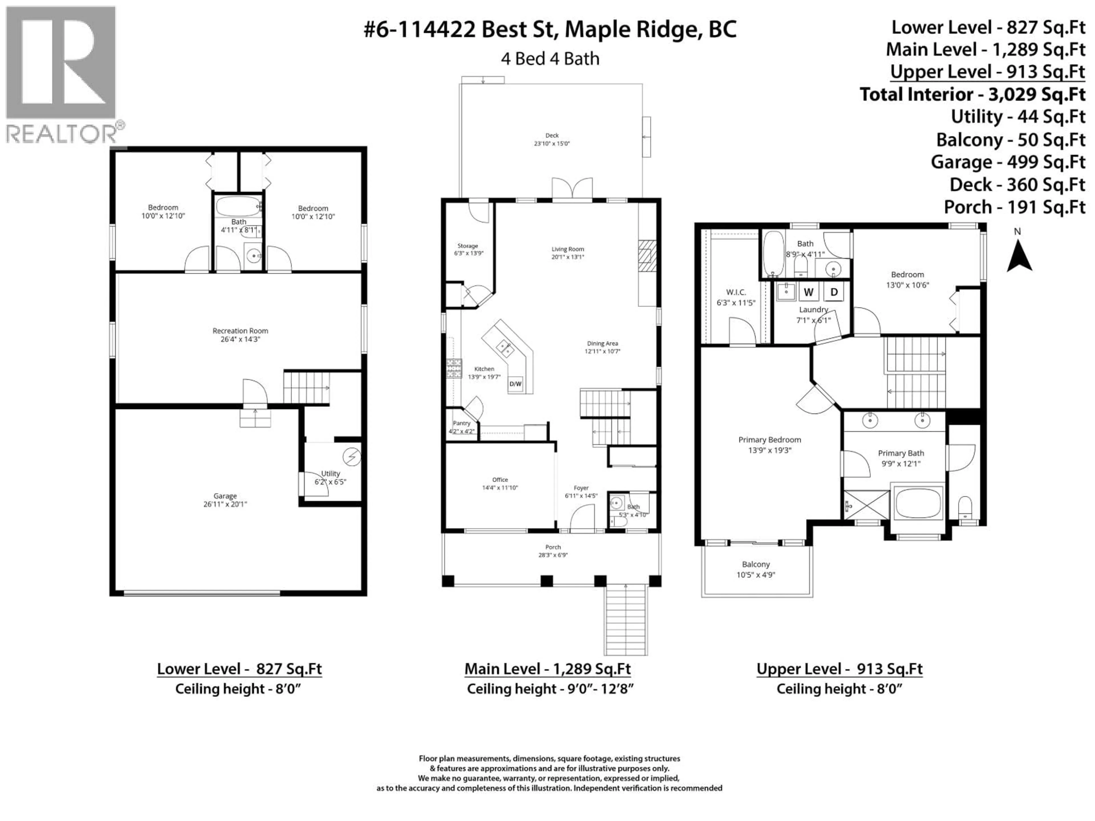 Floor plan for 6 - 11442 BEST STREET, Maple Ridge British Columbia V2X7C7