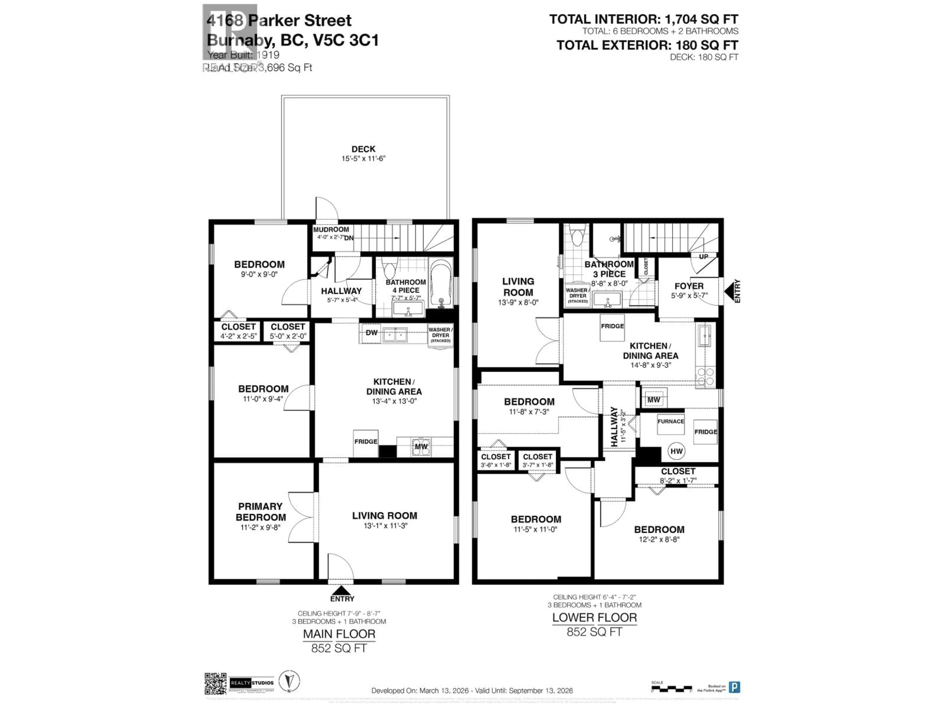Floor plan for 4168 PARKER STREET, Burnaby British Columbia V5C3C1