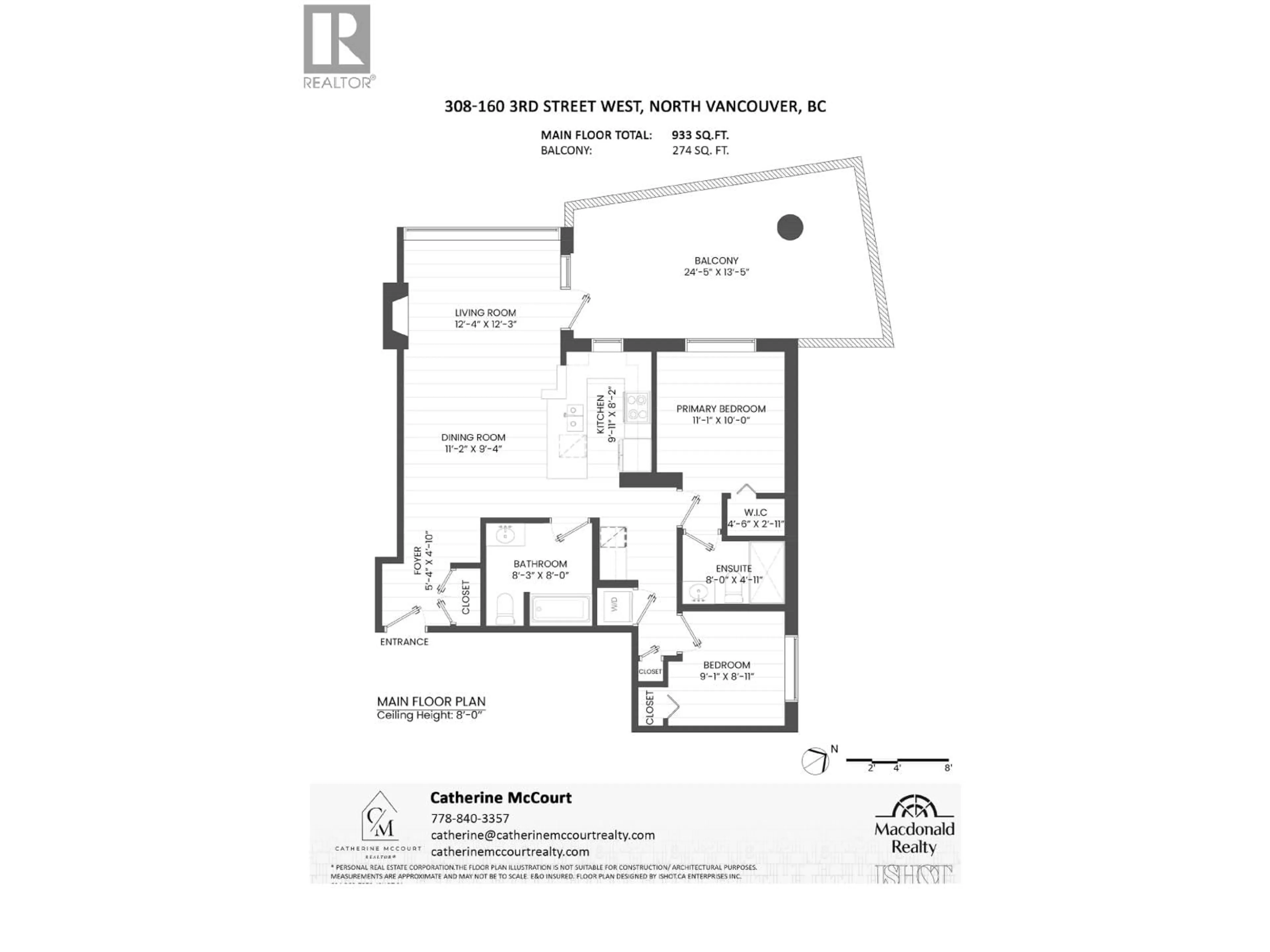 Floor plan for 308 - 160 3RD STREET, North Vancouver British Columbia V7M0A9