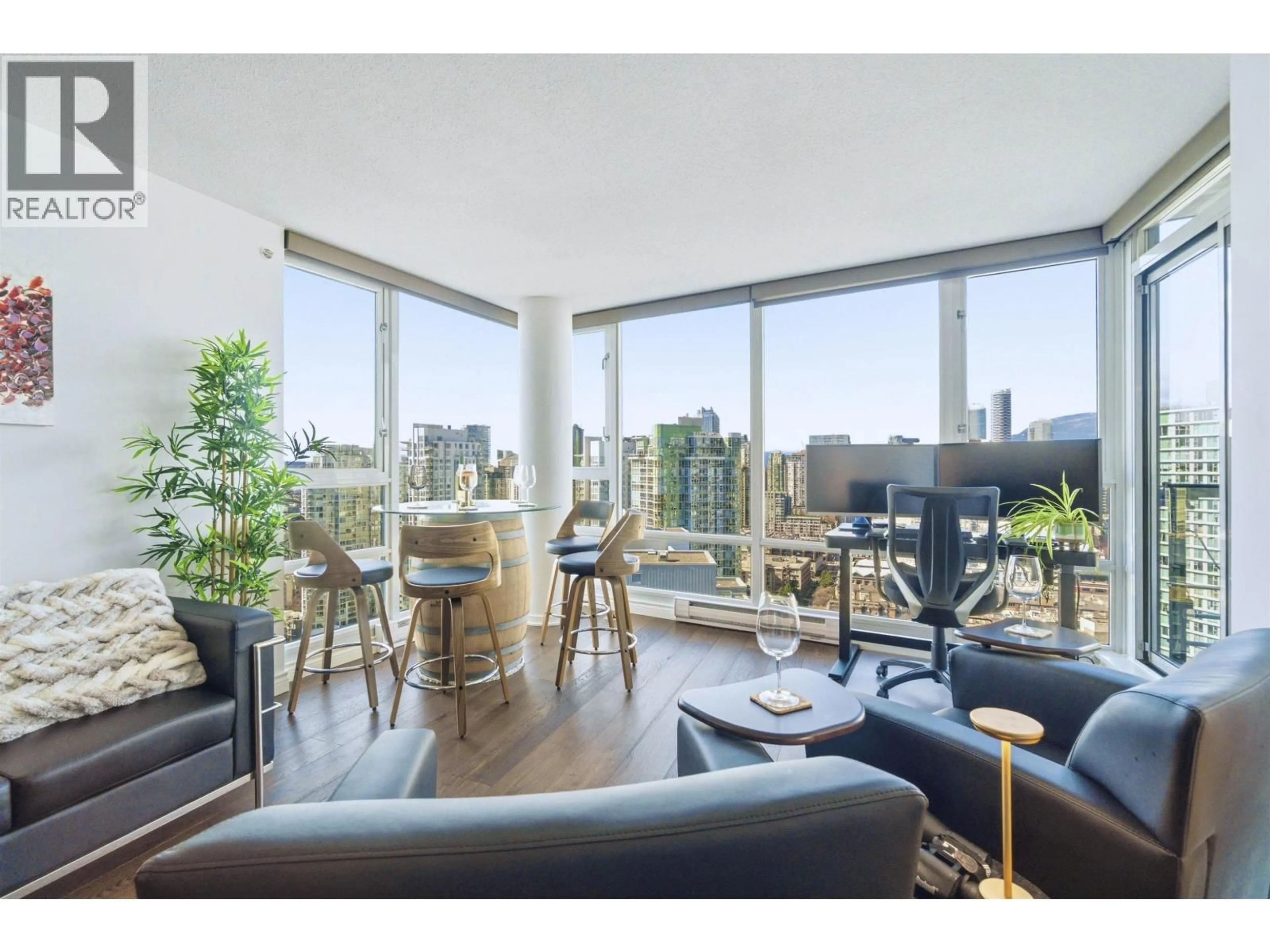 Living room with furniture, wood/laminate floor for 3608 - 1033 MARINASIDE CRESCENT, Vancouver British Columbia V6Z3A3