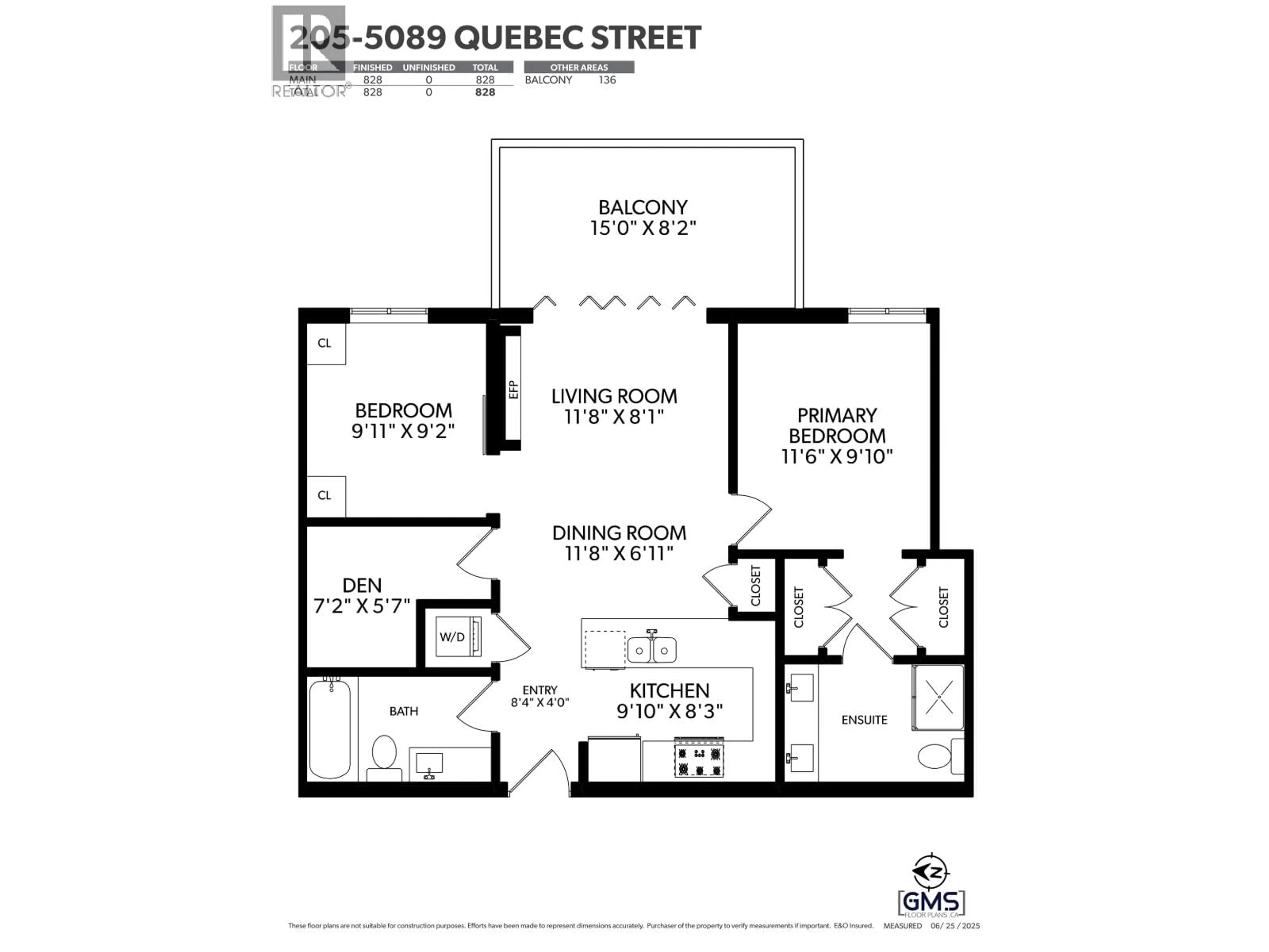 Floor plan for 205 - 5089 QUEBEC STREET, Vancouver British Columbia V5W0E5