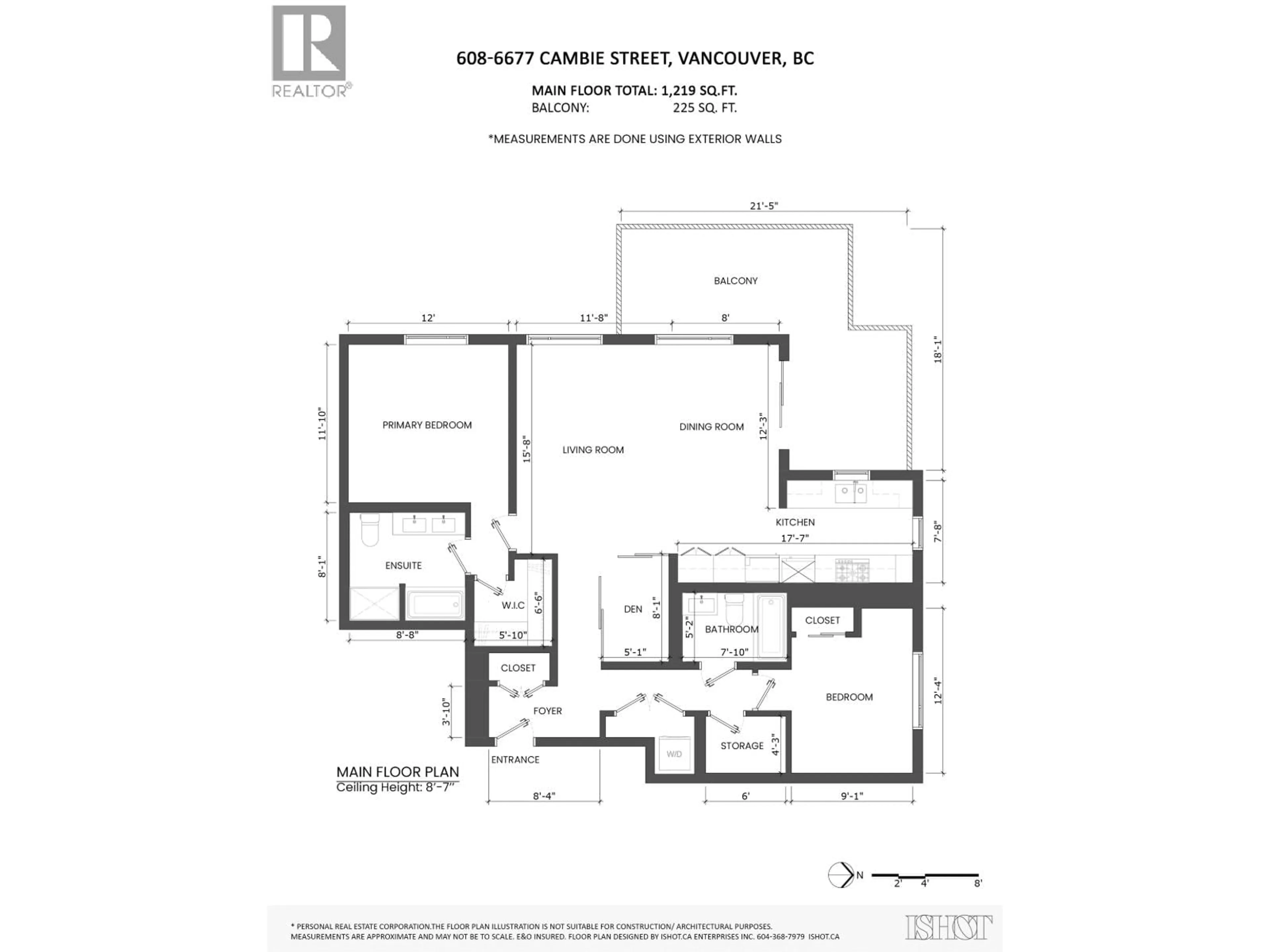 Floor plan for 608 - 6677 CAMBIE STREET, Vancouver British Columbia V6P0E6