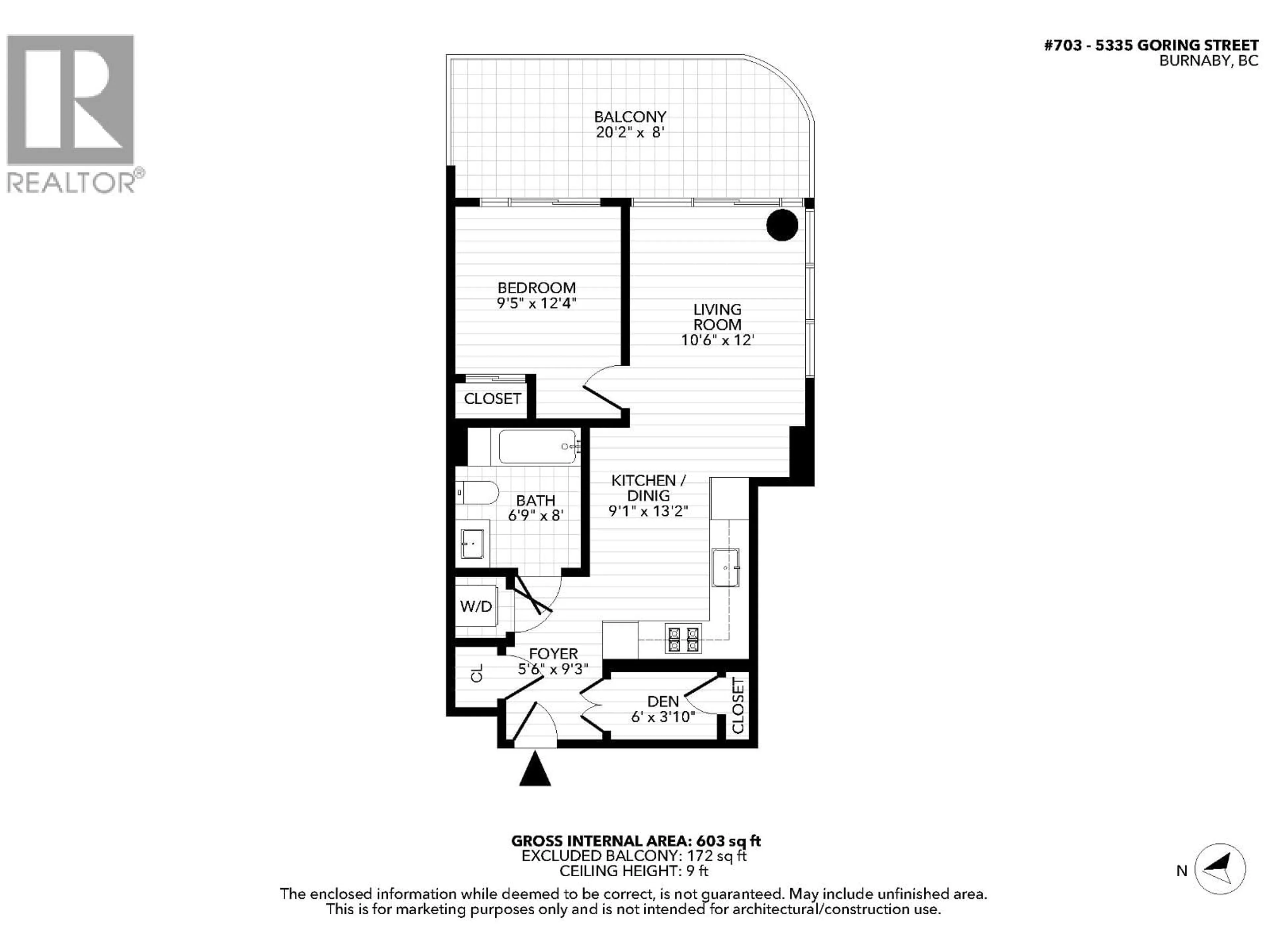 Floor plan for 703 - 5333 GORING STREET, Burnaby British Columbia V5B3A2