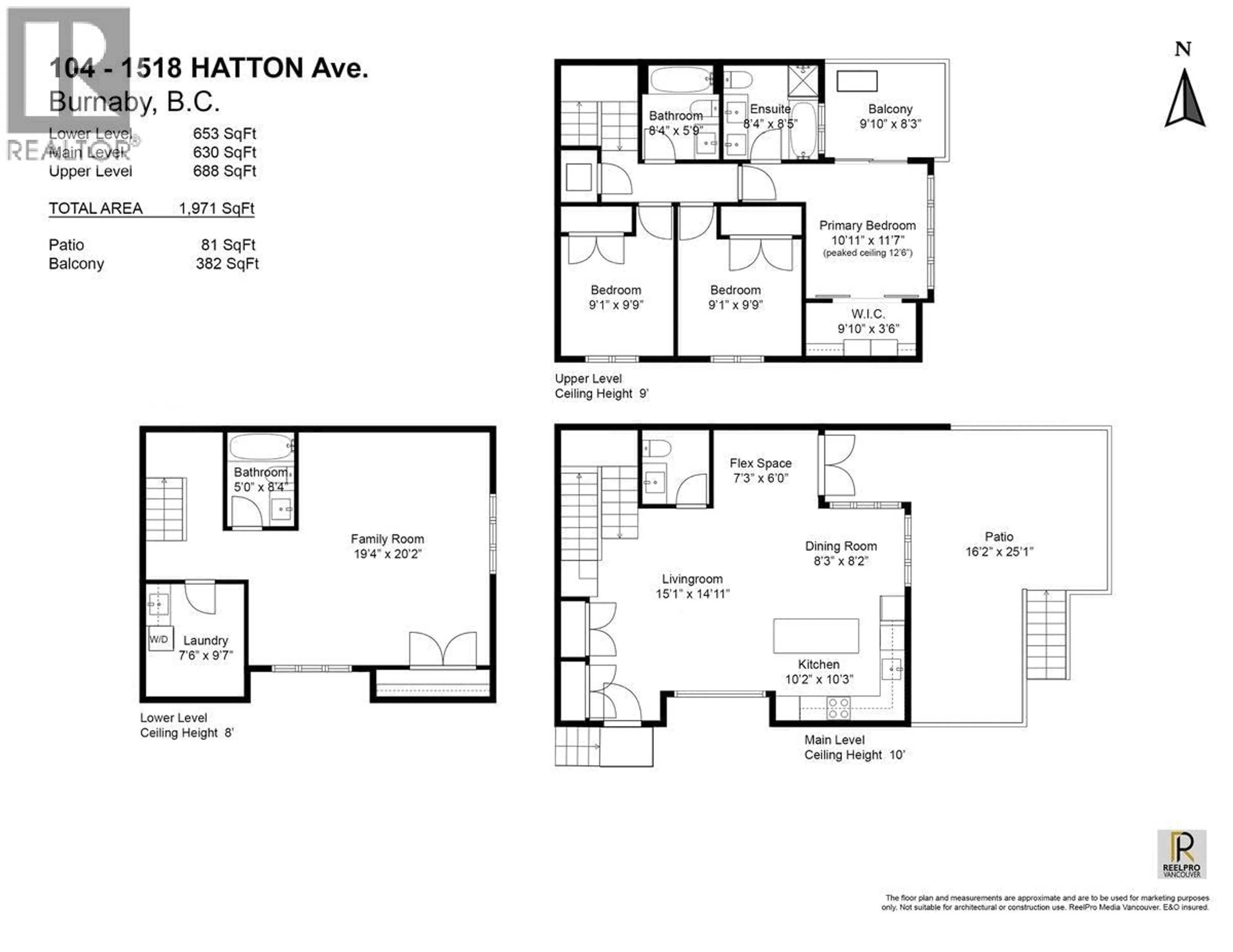 Floor plan for 104 - 1518 HATTON AVENUE, Burnaby British Columbia V5A2V1