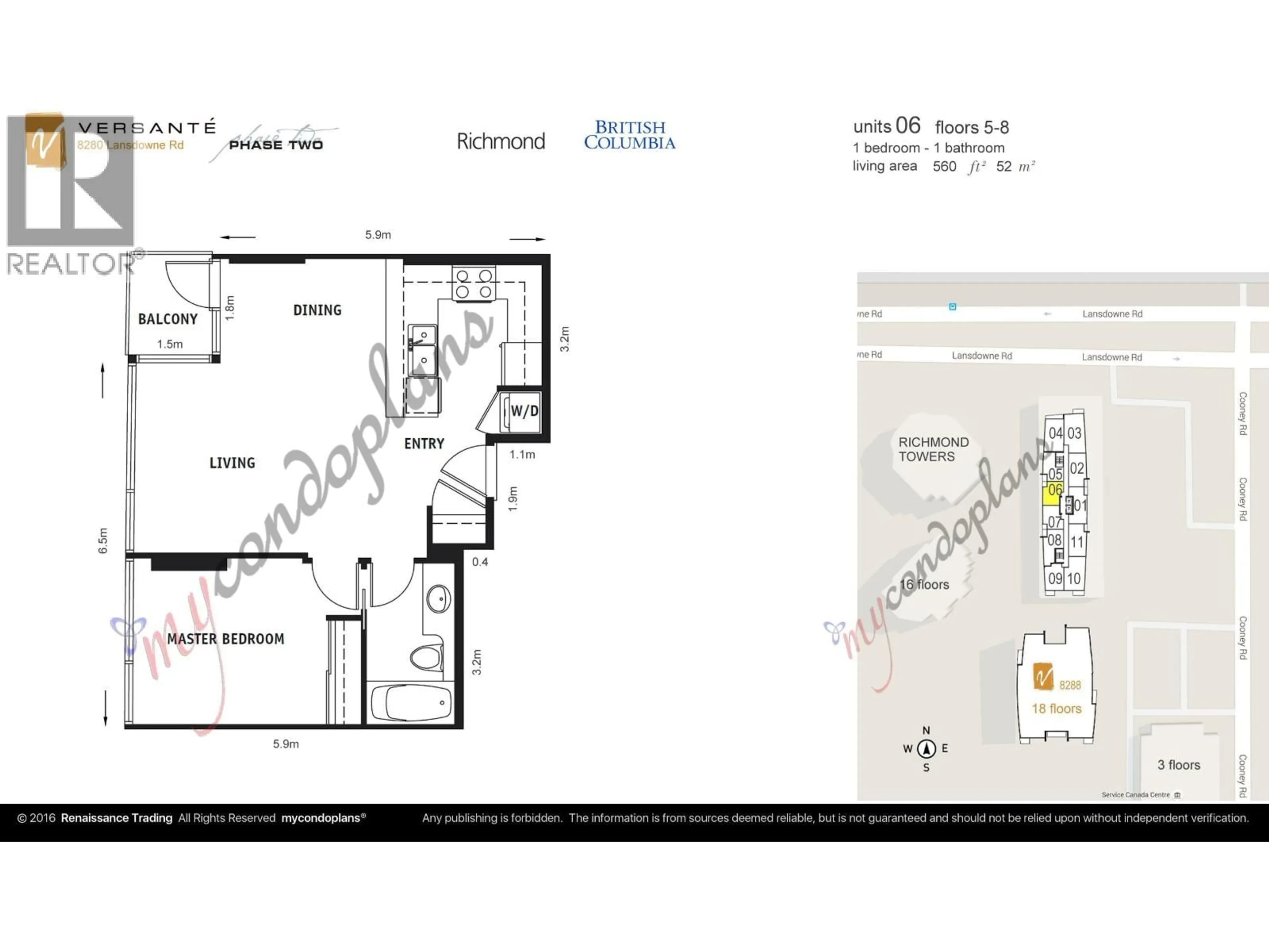 Floor plan for 606 - 8280 LANSDOWNE ROAD, Richmond British Columbia V6X0B2