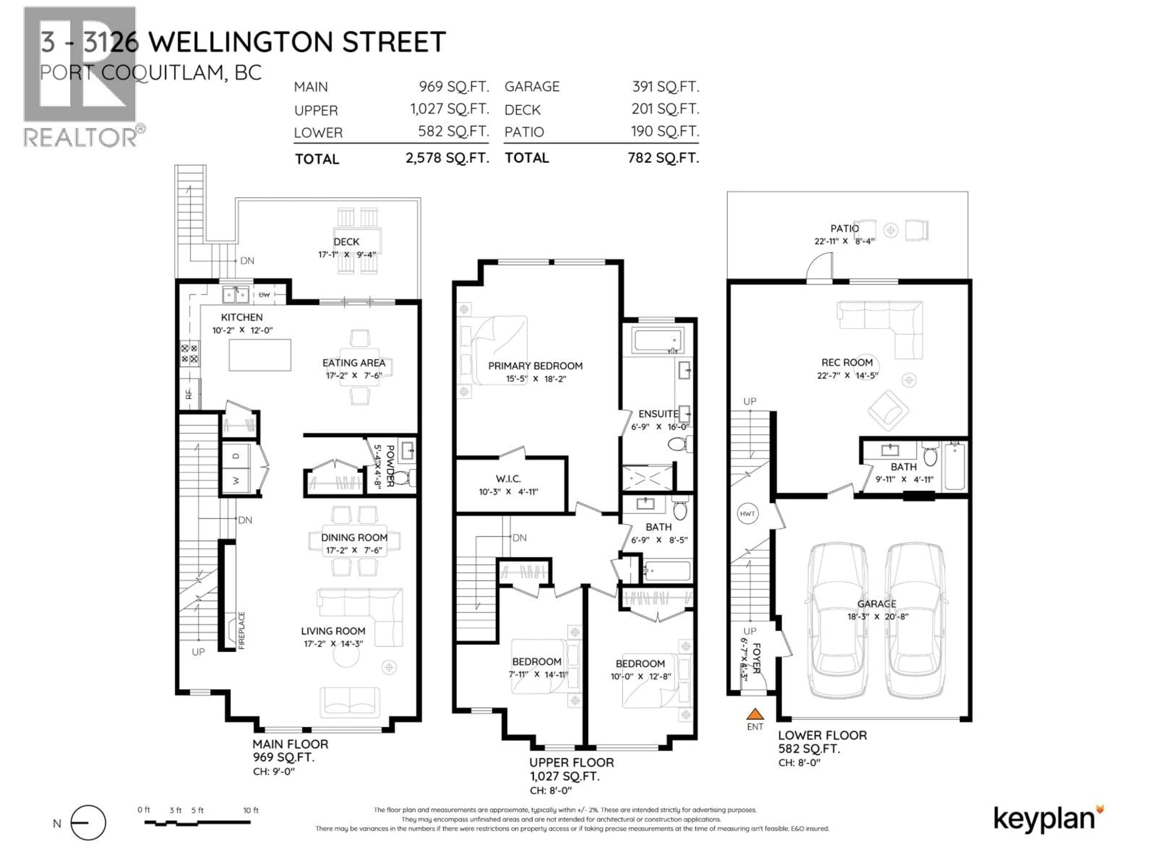 Floor plan for 3 - 3126 WELLINGTON STREET, Port Coquitlam British Columbia V3B3X4