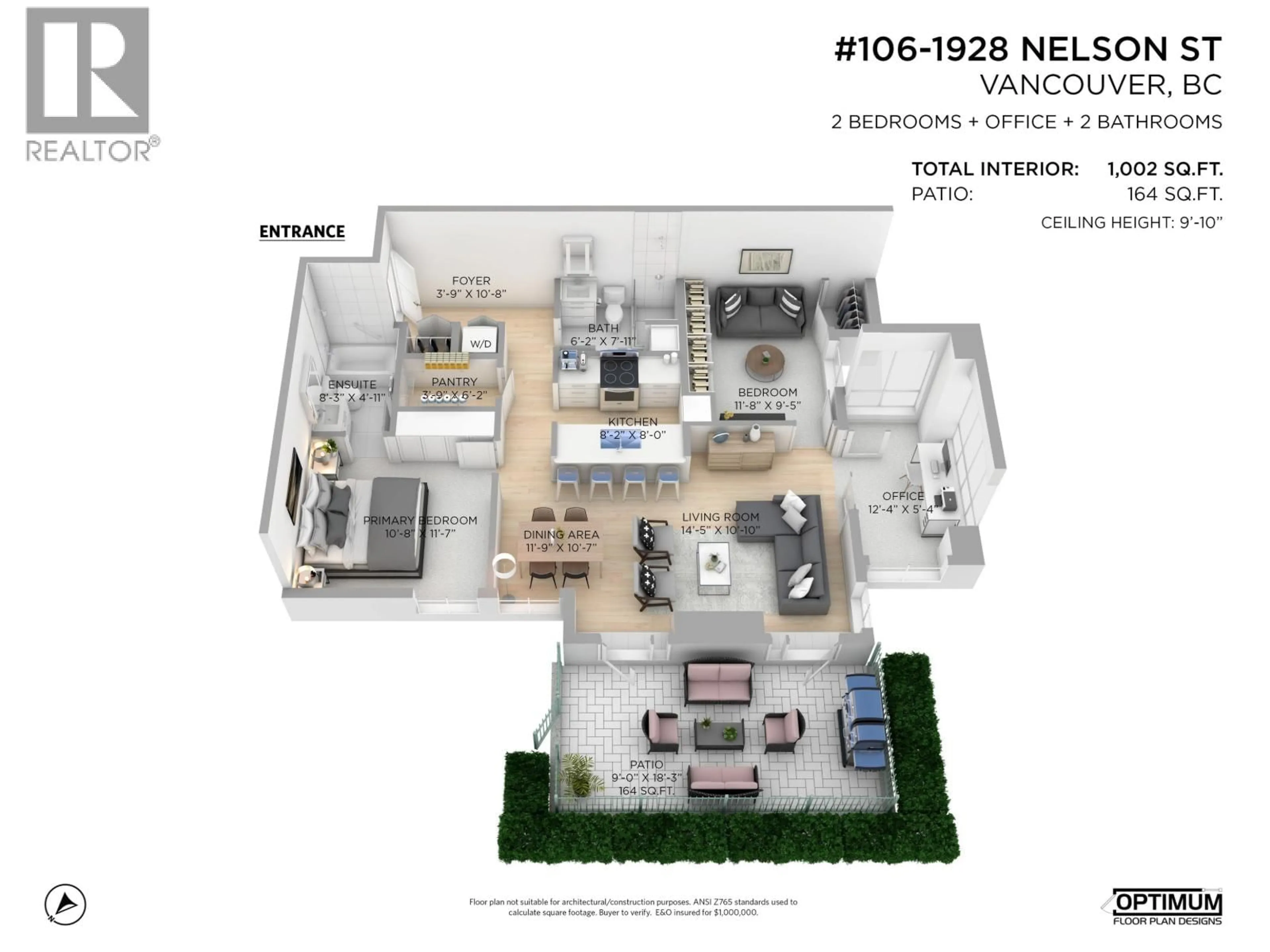 Floor plan for 106 - 1928 NELSON STREET, Vancouver British Columbia V6G1N2