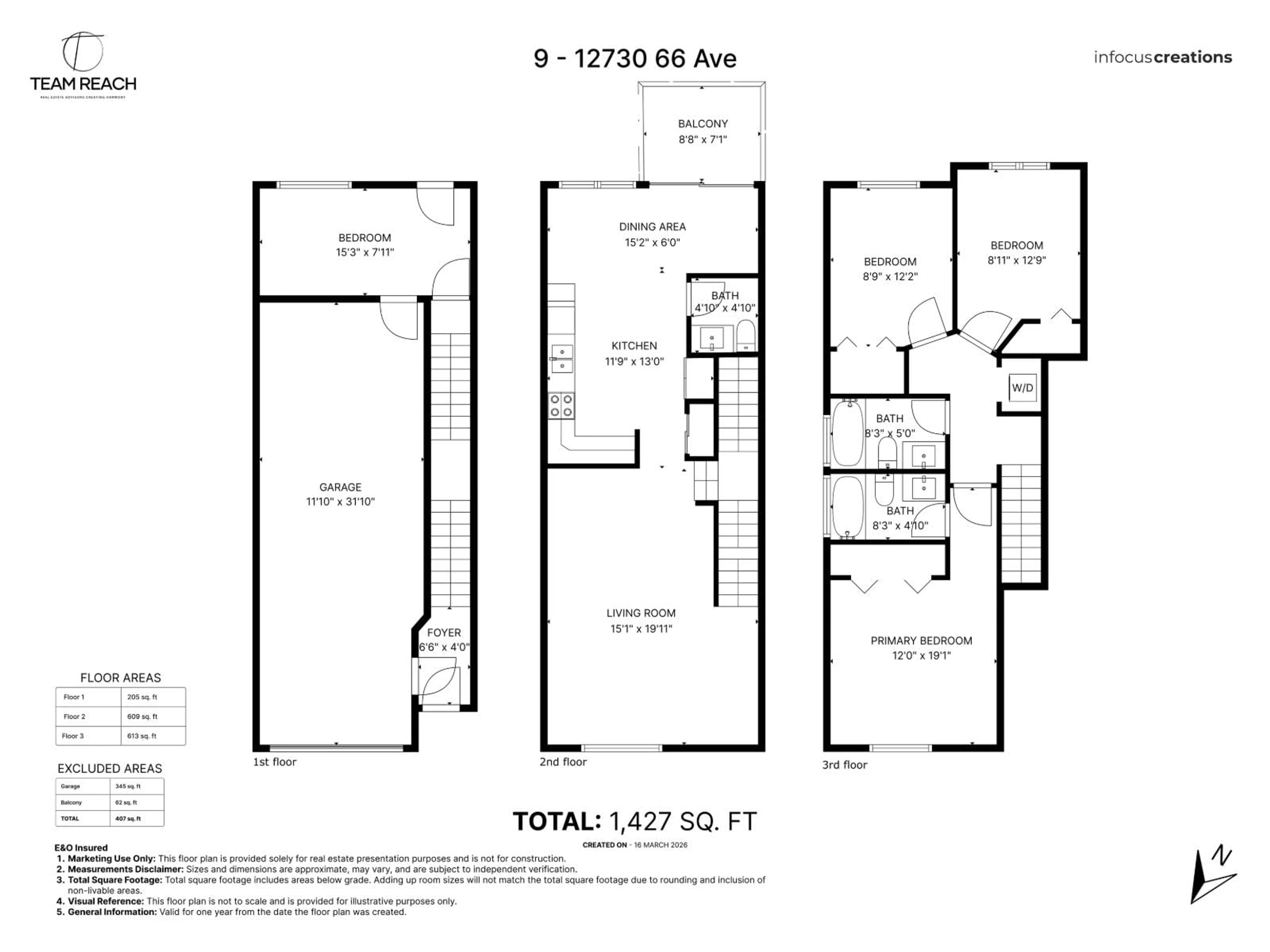 Floor plan for 9 - 12730 66 AVENUE, Surrey British Columbia V3W1P3