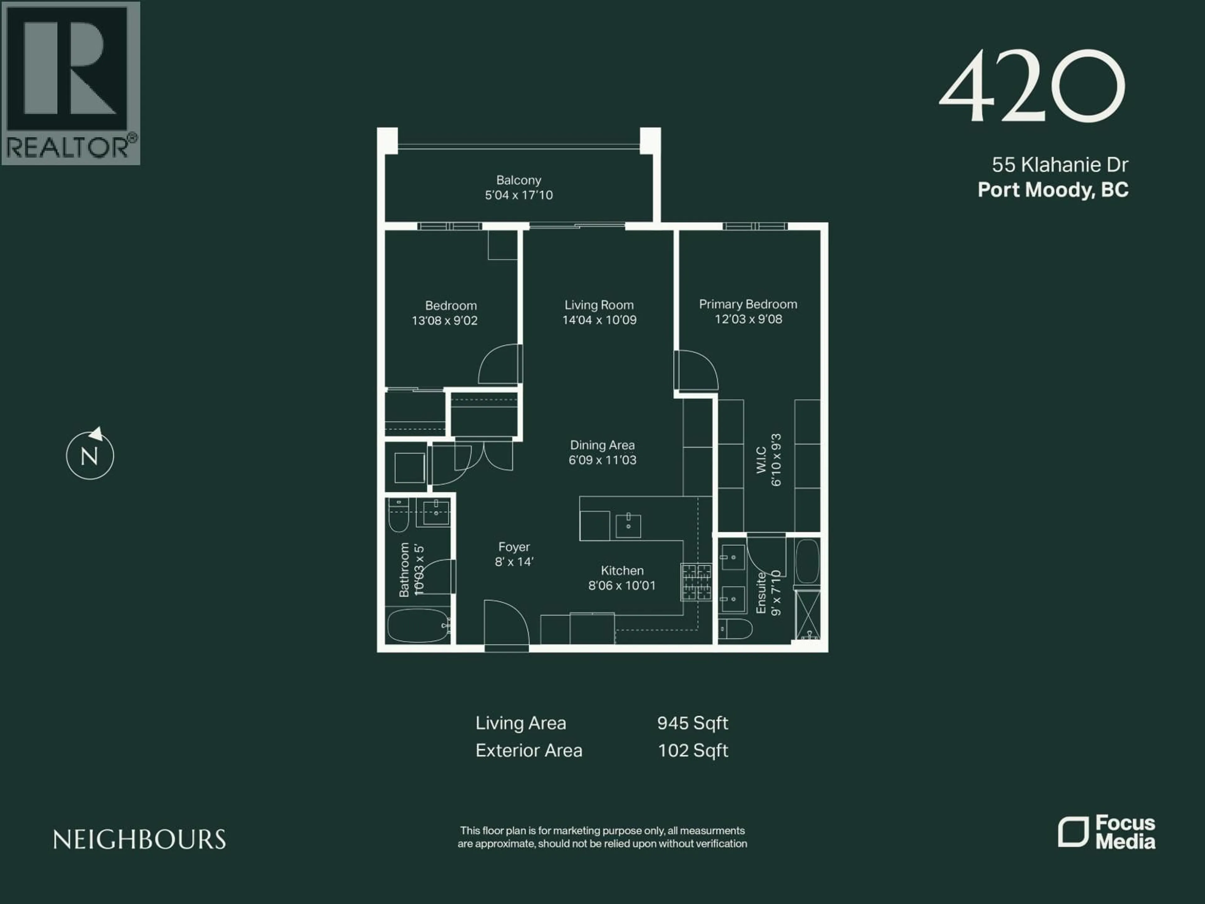 Floor plan for 420 - 55 KLAHANIE DRIVE, Port Moody British Columbia V3H0M9