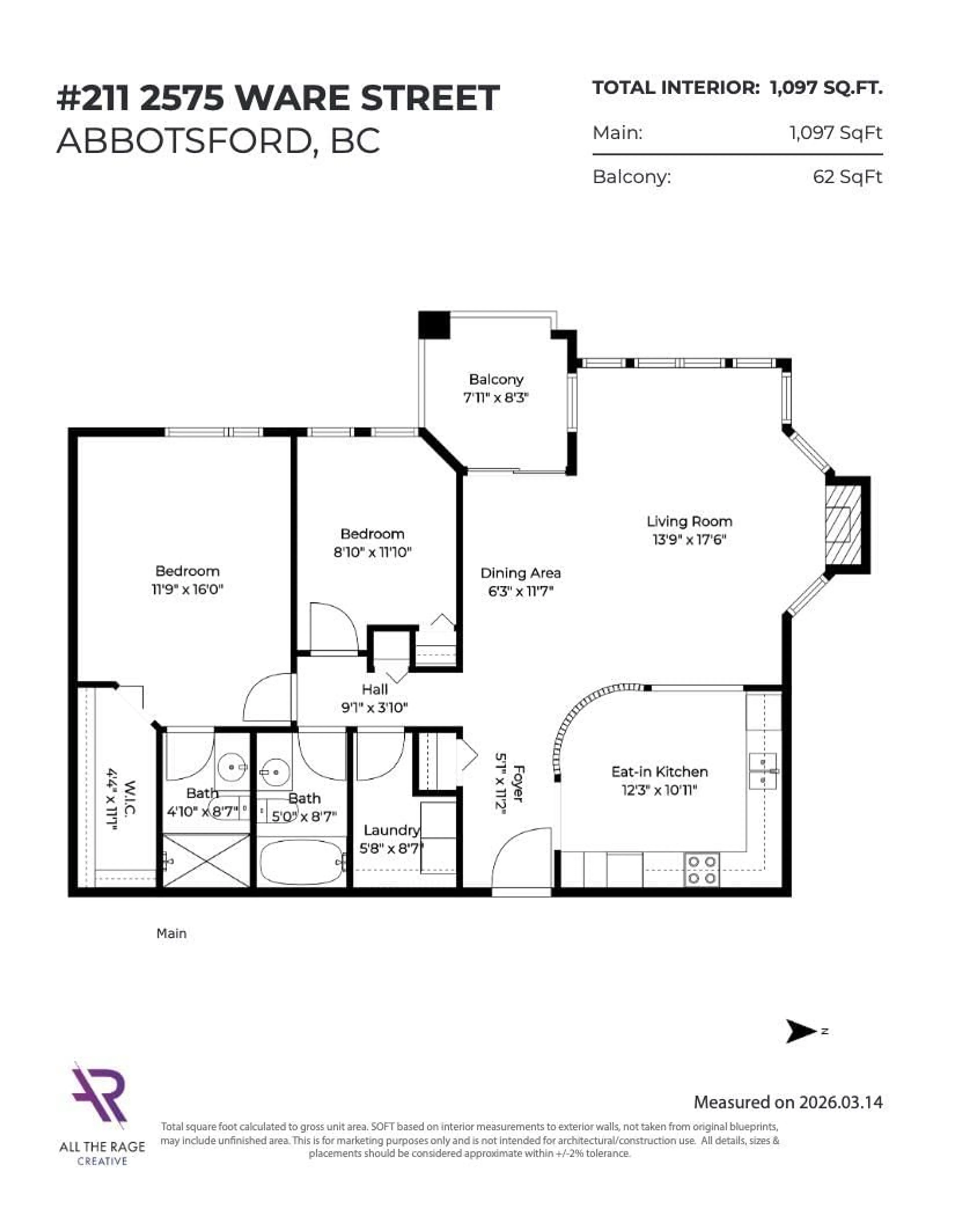 Floor plan for 211 - 2575 WARE STREET, Abbotsford British Columbia V2S3E2