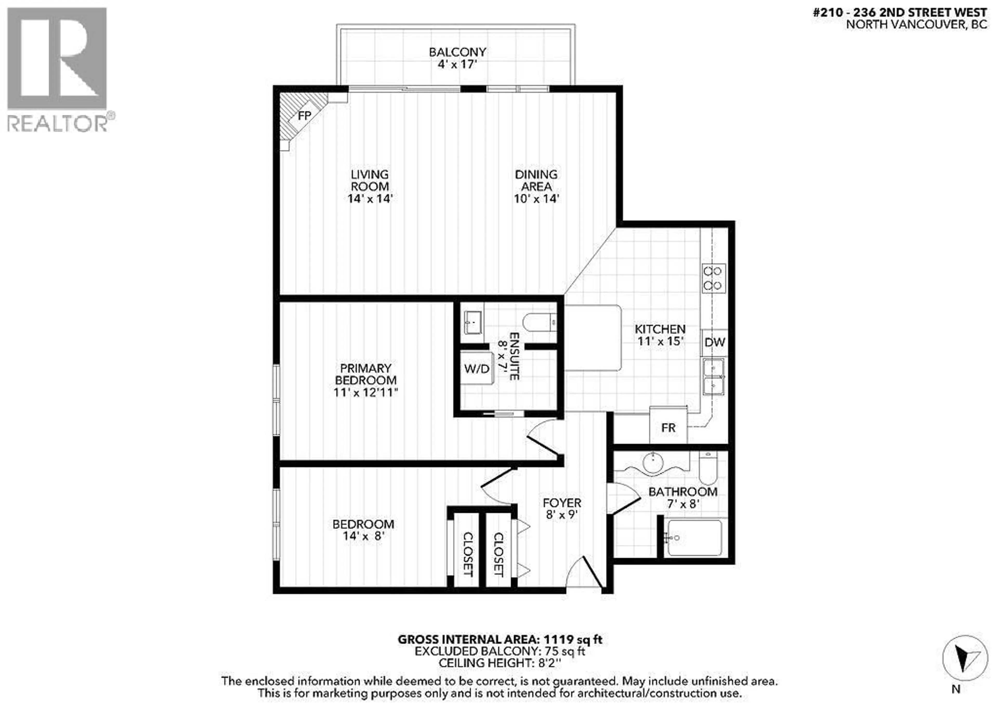 Floor plan for 210 - 236 2ND STREET, North Vancouver British Columbia V7M1C6