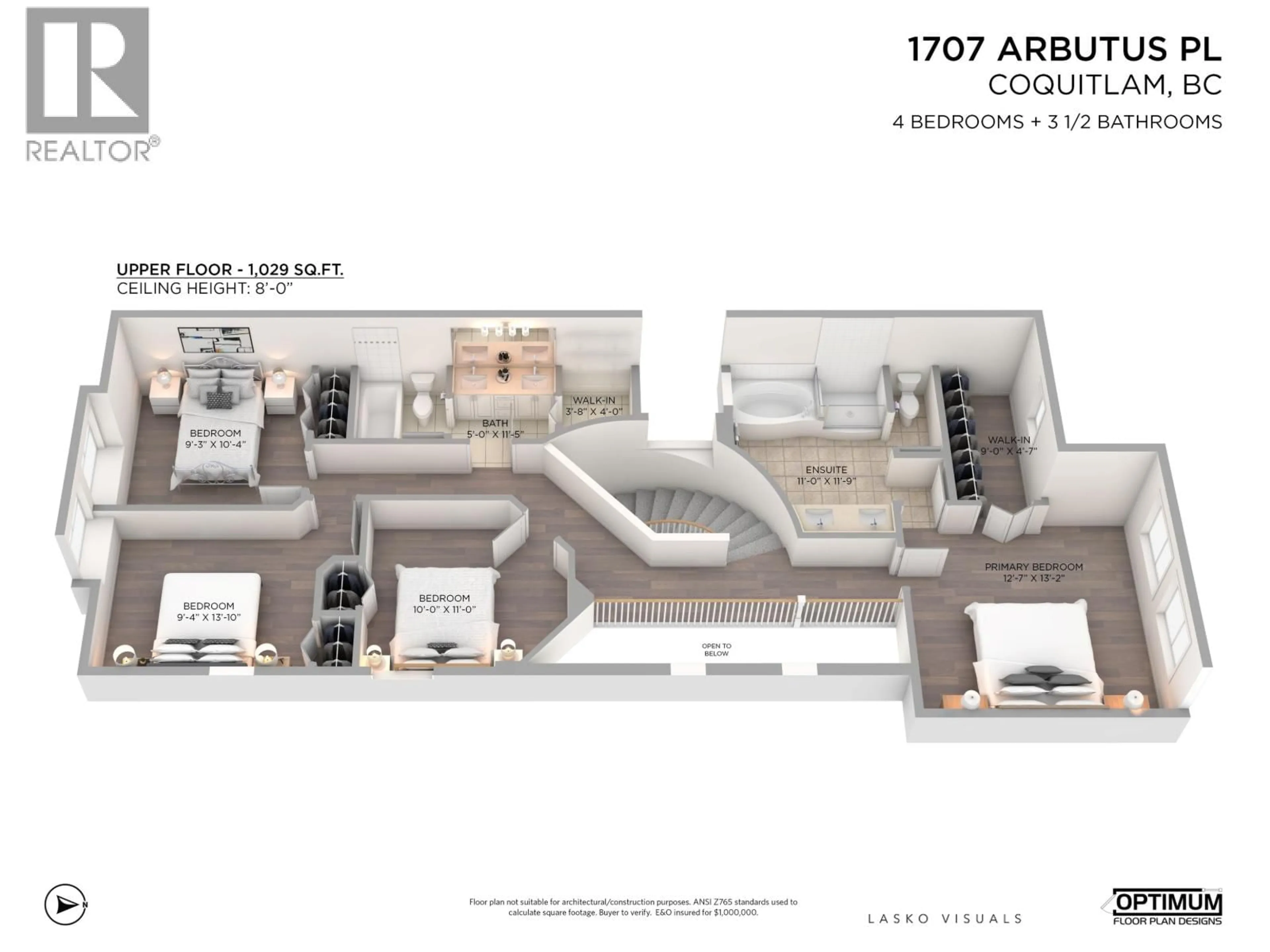 Floor plan for 1707 ARBUTUS PLACE, Coquitlam British Columbia V3E3K2