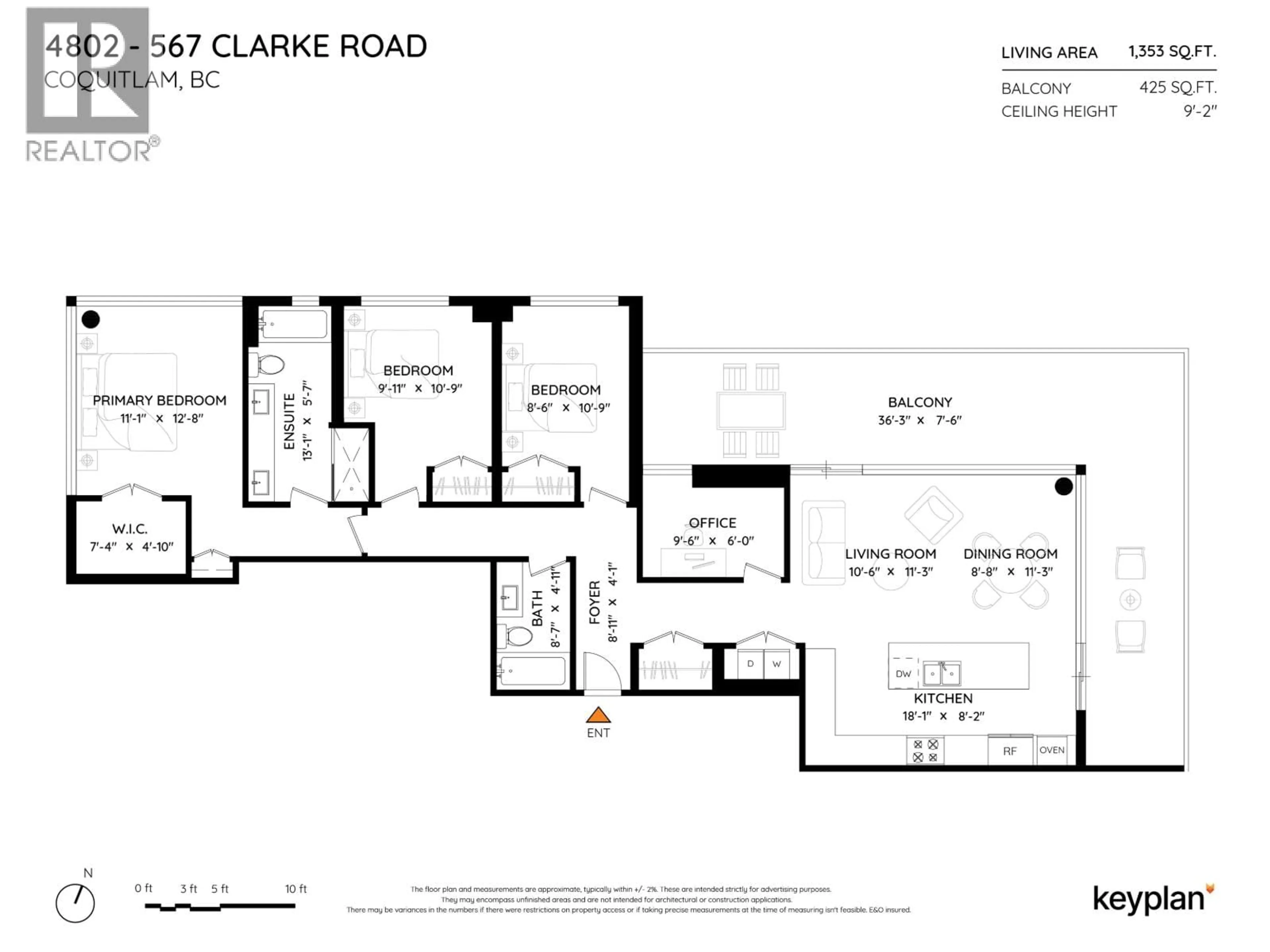 Floor plan for 4802 - 567 CLARKE ROAD, Coquitlam British Columbia V3J0K7