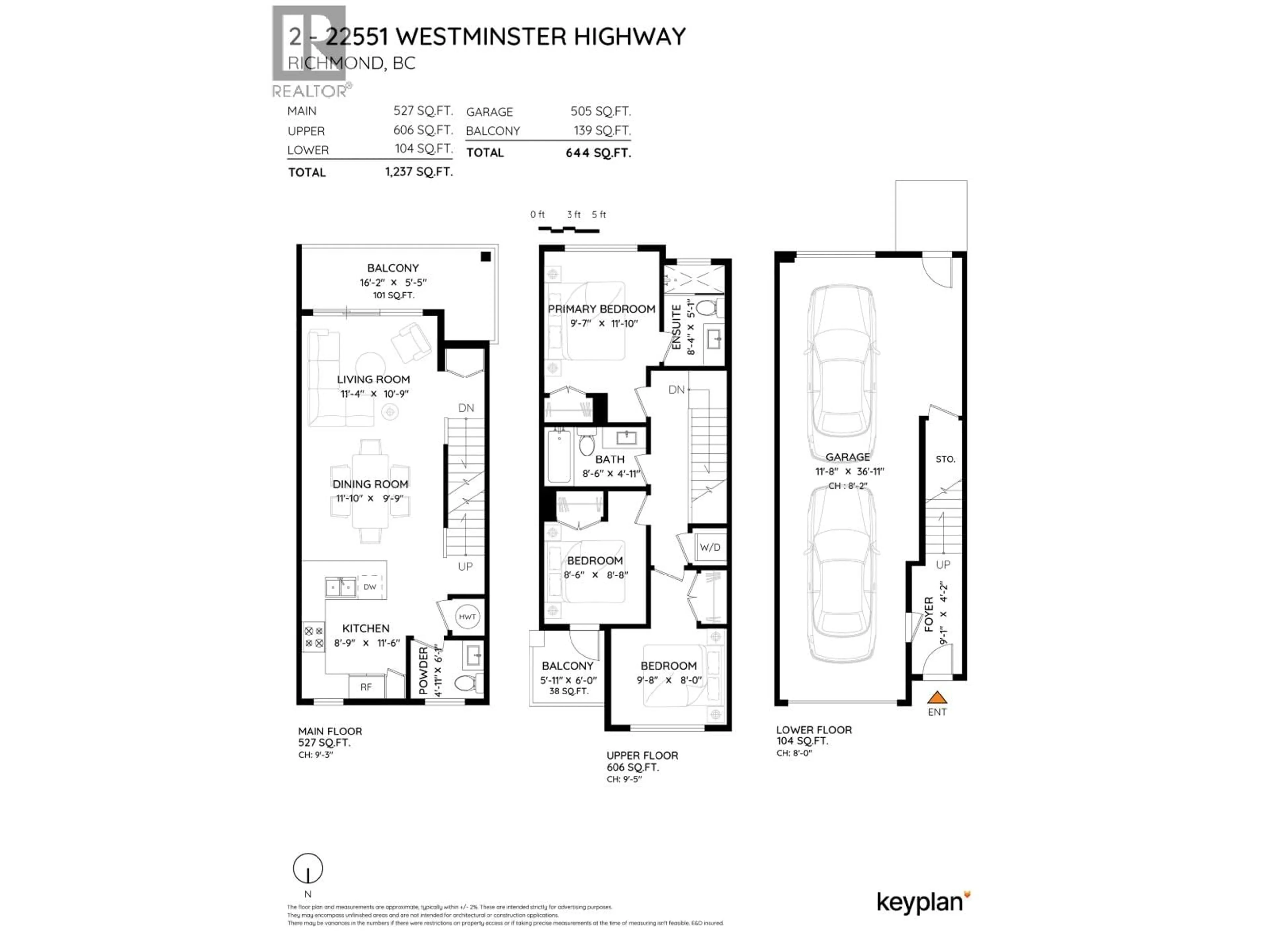 Floor plan for 2 - 22551 WESTMINSTER HIGHWAY, Richmond British Columbia V6V1B6