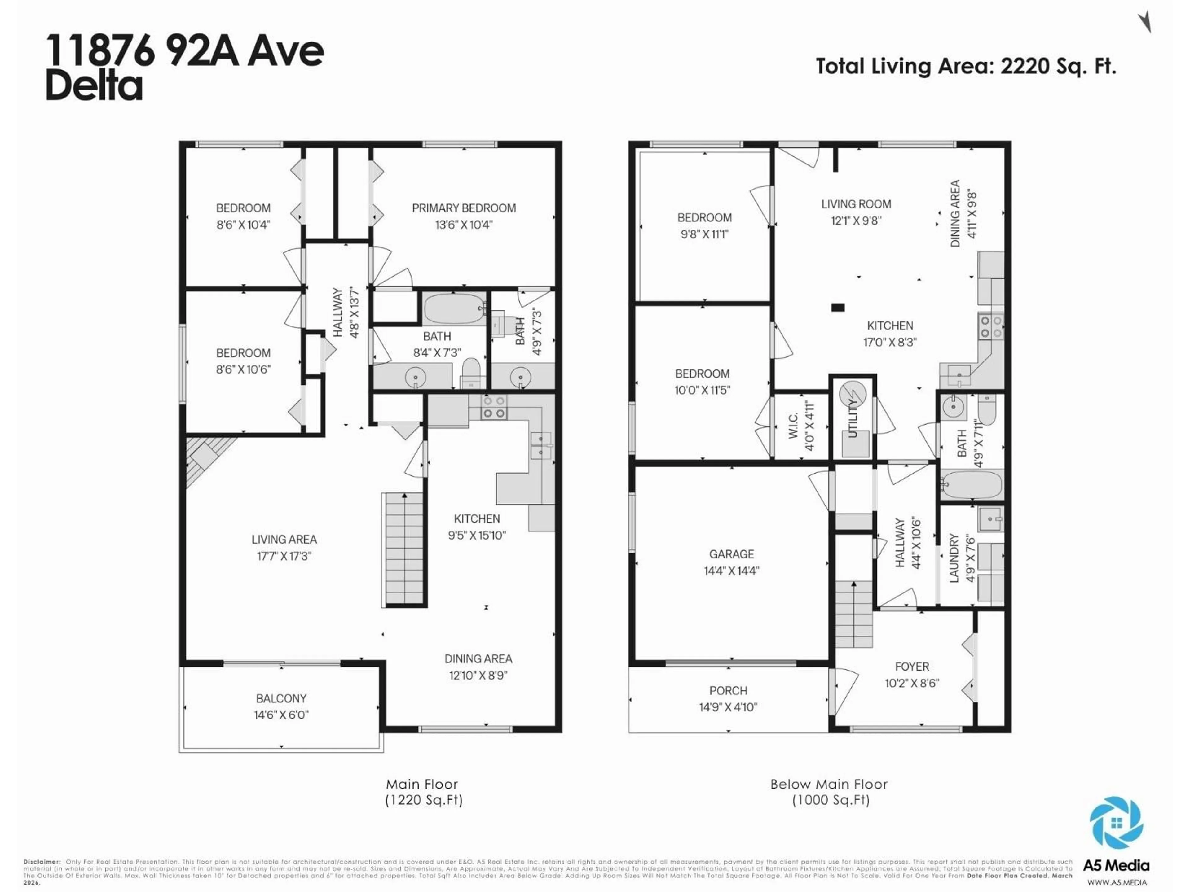 Floor plan for 11876 92A AVENUE, Delta British Columbia V4C3N2