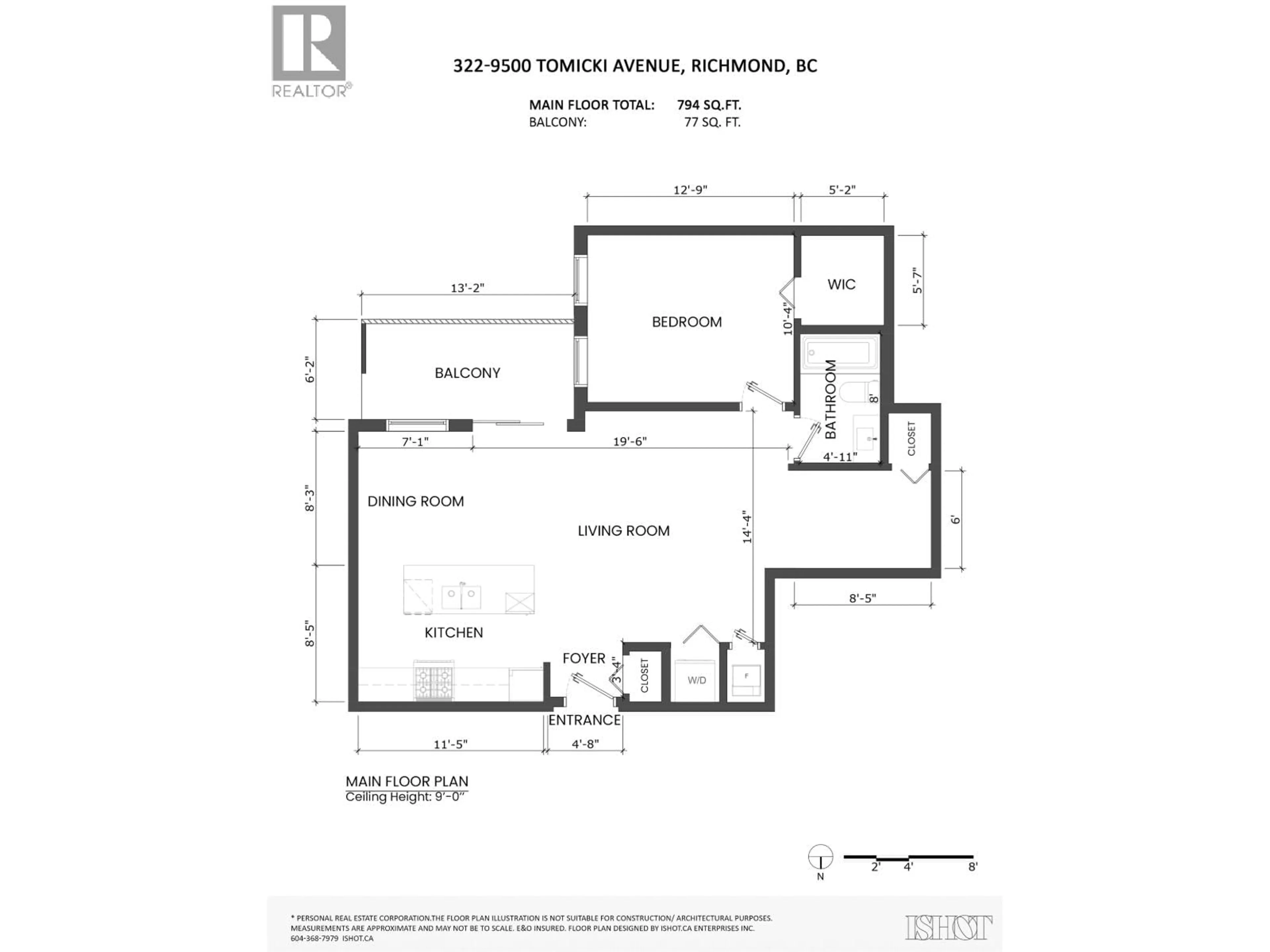 Floor plan for 322 - 9500 TOMICKI AVENUE, Richmond British Columbia V6X0R9