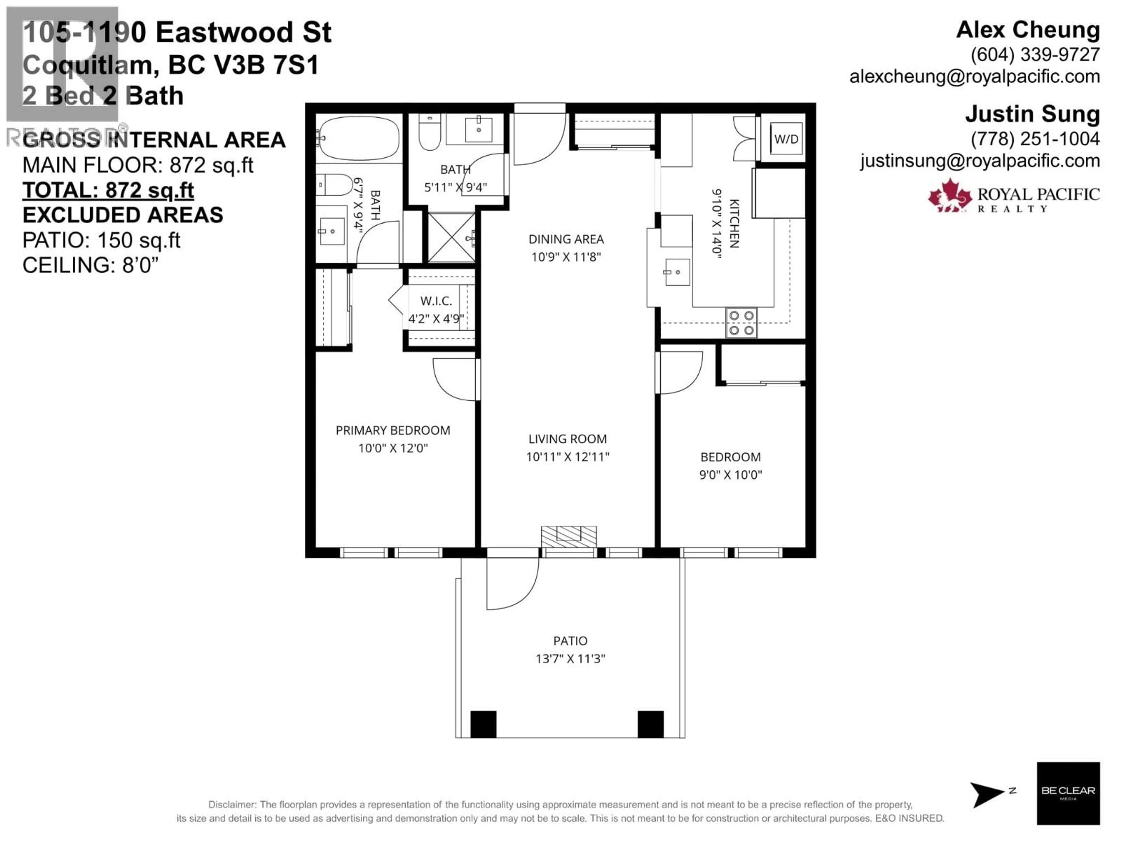 Floor plan for 105 - 1190 EASTWOOD STREET, Coquitlam British Columbia V3B7S1