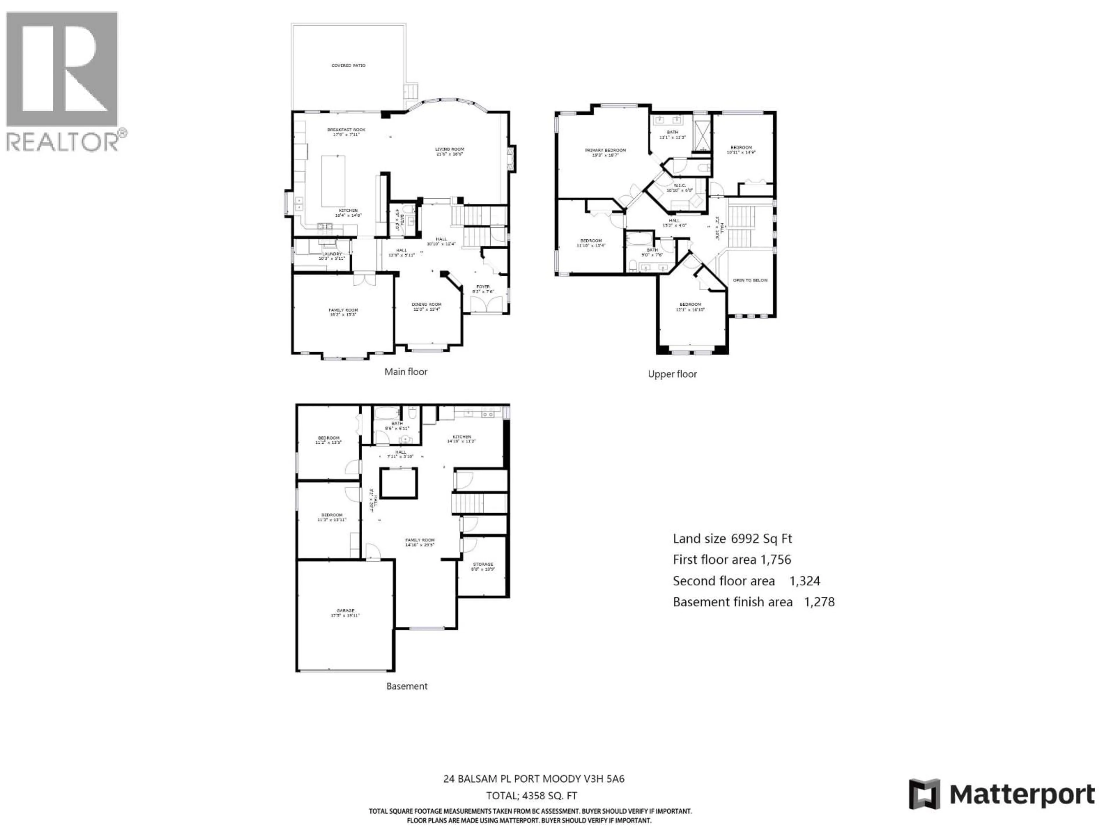 Floor plan for 24 BALSAM PLACE, Port Moody British Columbia V3H5A6