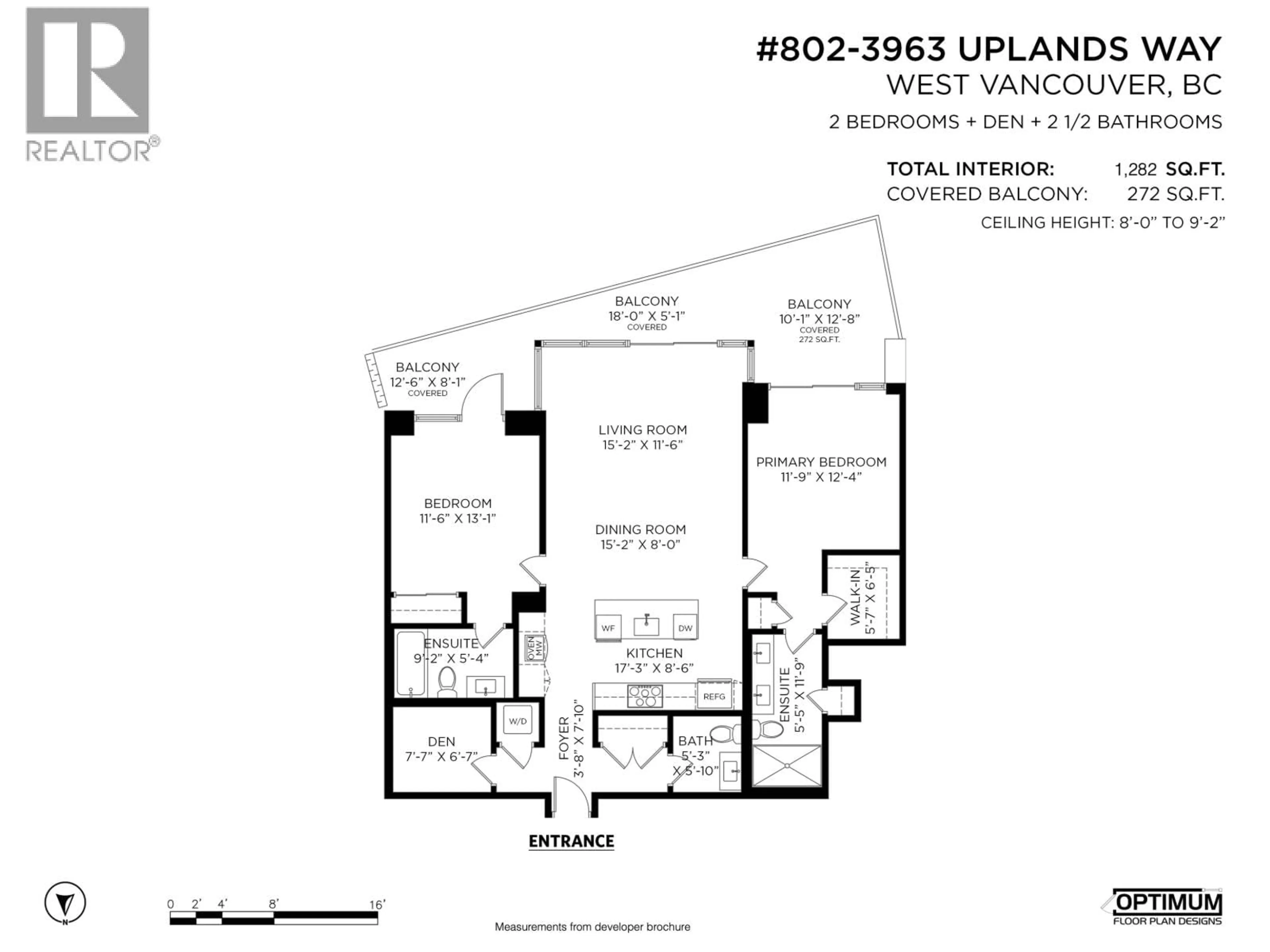 Floor plan for 802 - 3963 UPLANDS WAY, West Vancouver British Columbia V7S0B6