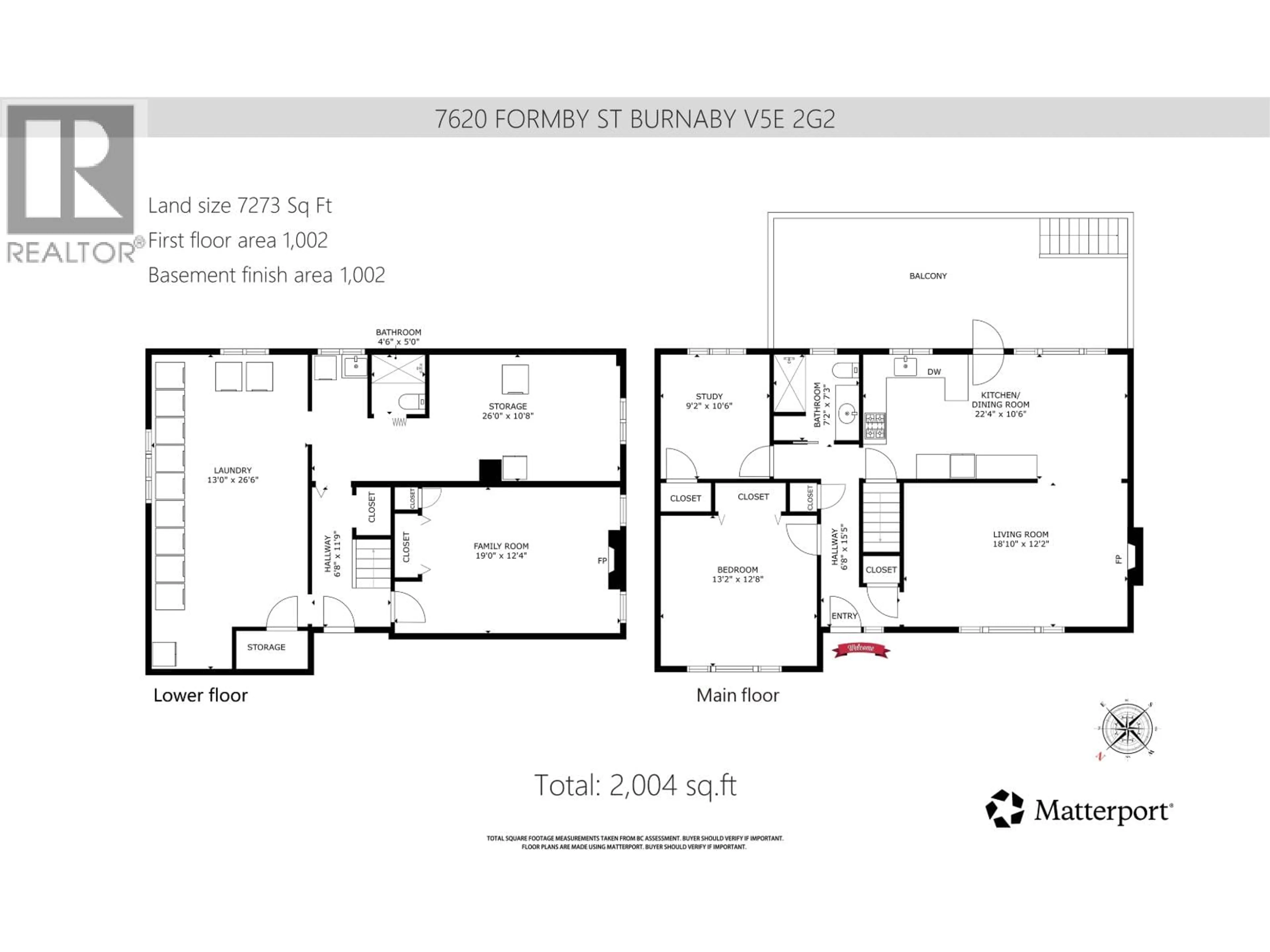 Floor plan for 7620 FORMBY STREET, Burnaby British Columbia V5E2G2