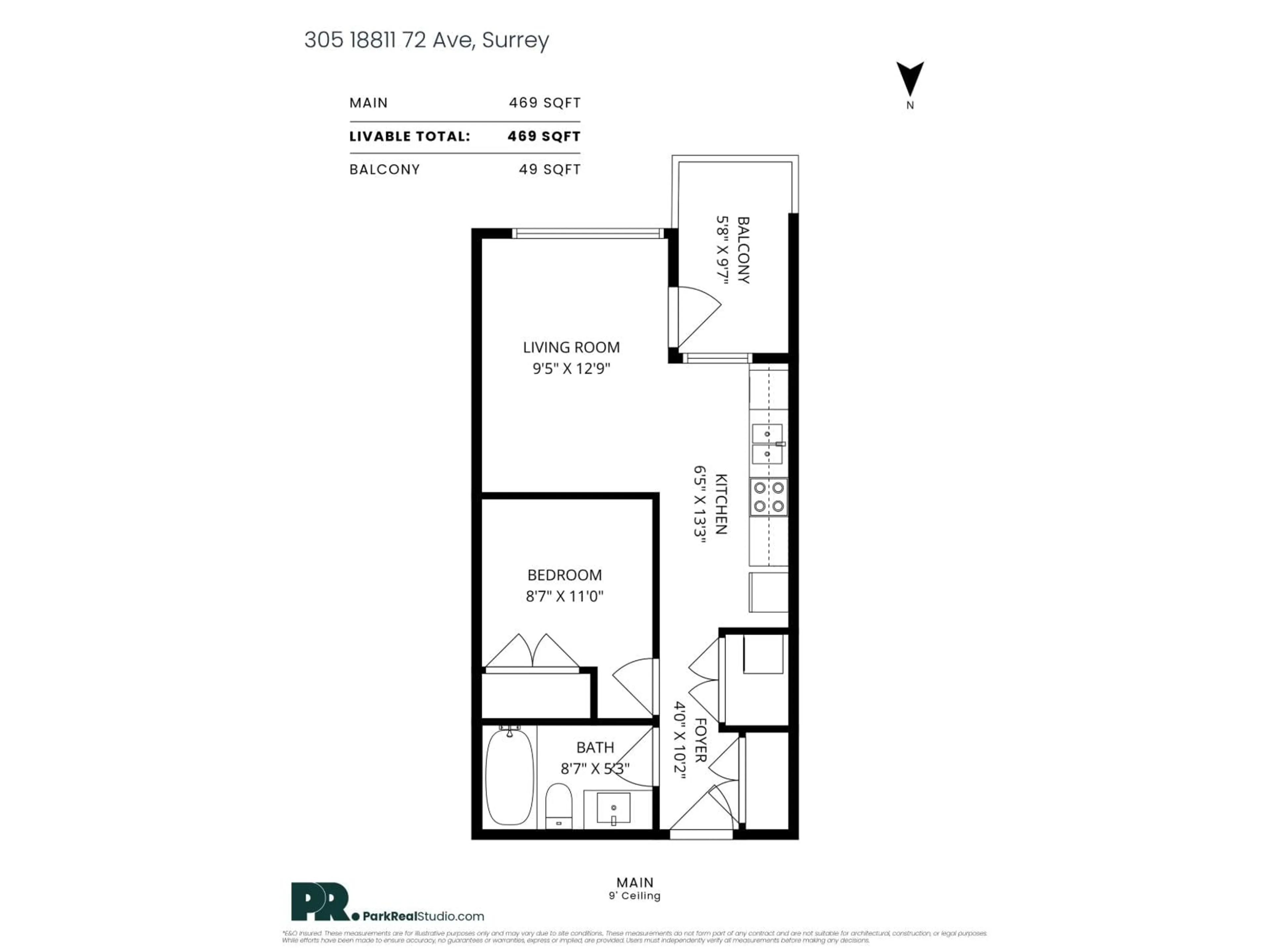 Floor plan for 305 - 18811 72 AVENUE, Surrey British Columbia V4N1M9