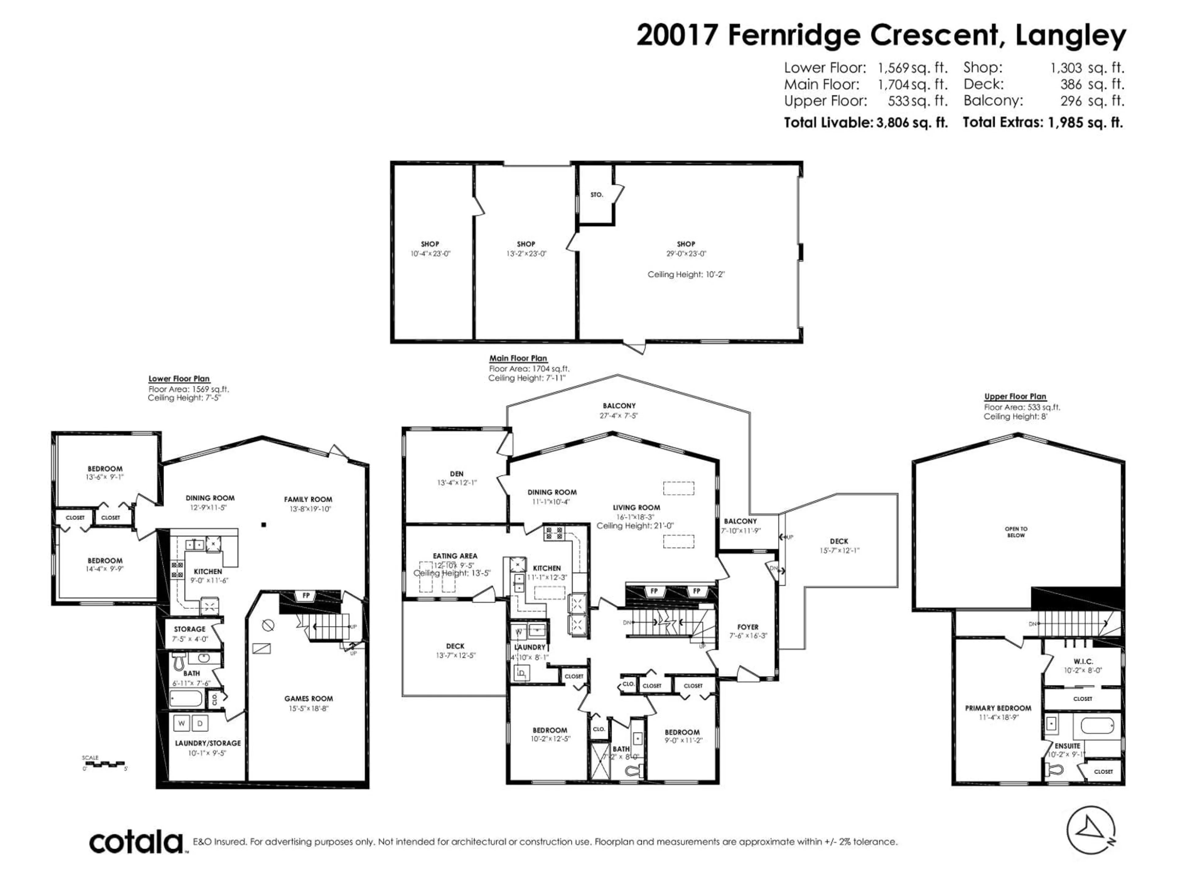 Floor plan for 20017 FERNRIDGE CRESCENT, Langley British Columbia V2Z1X4