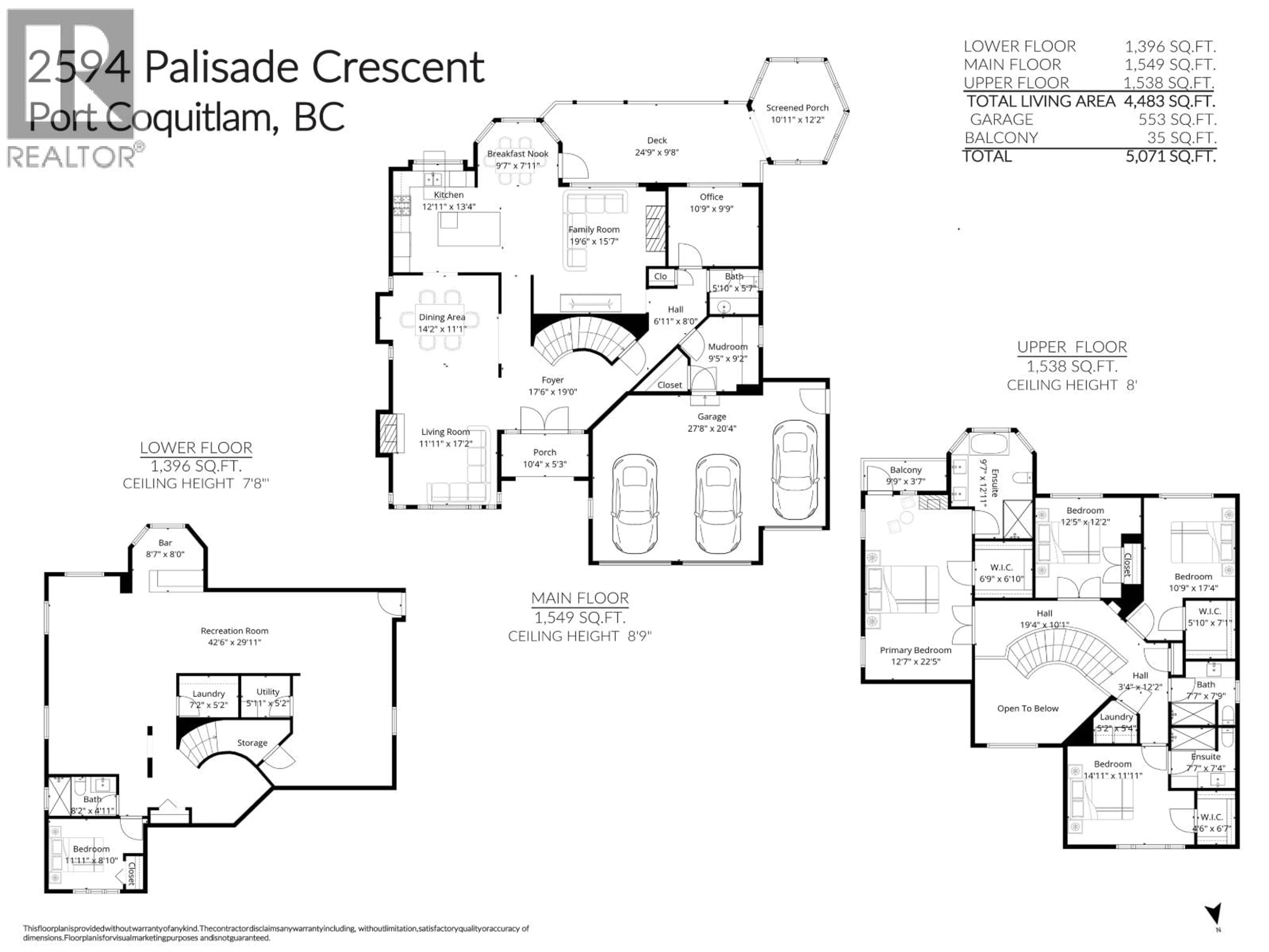 Floor plan for 2594 PALISADE CRESCENT, Port Coquitlam British Columbia V3C6B2
