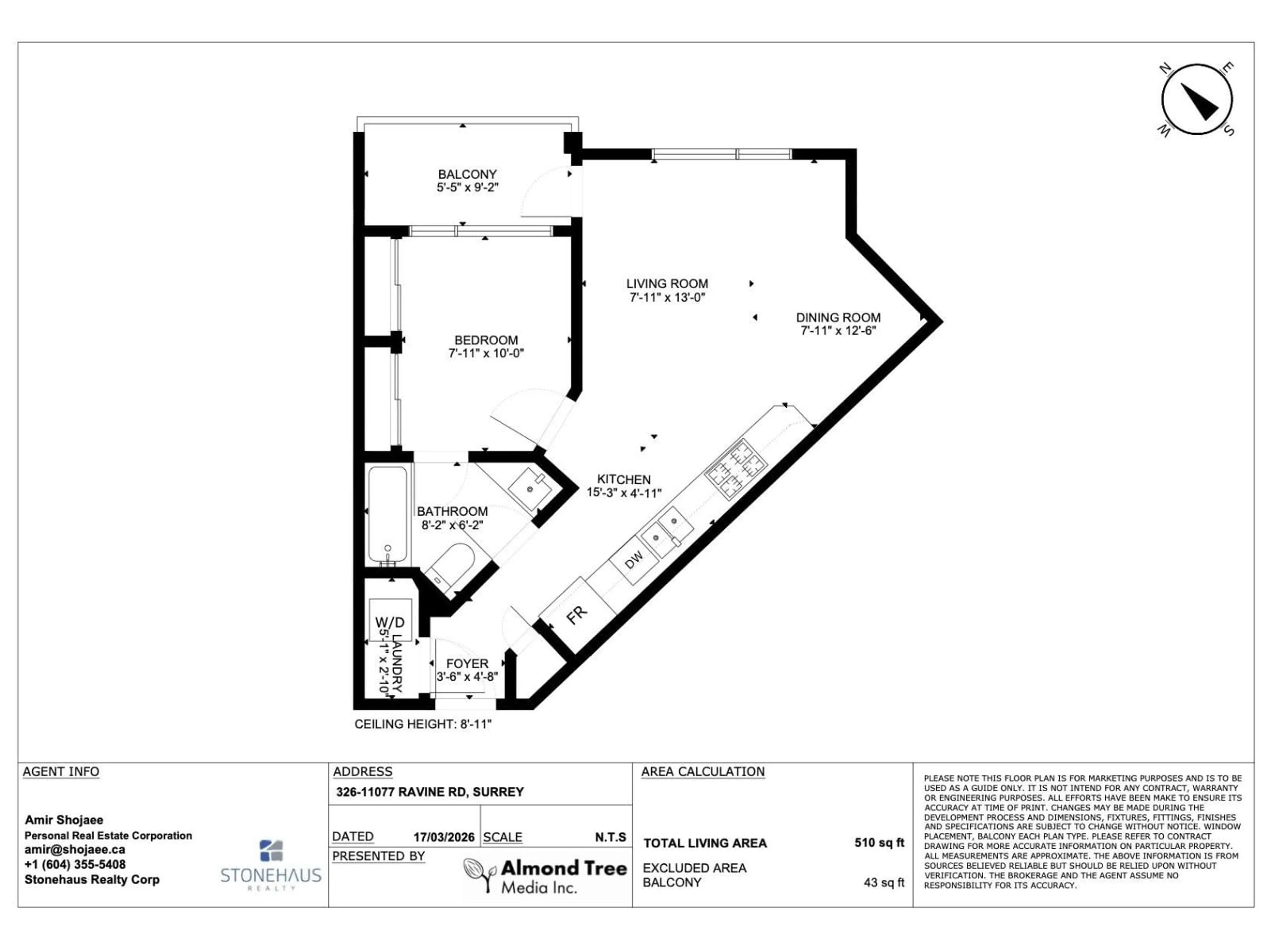Floor plan for 326 - 11077 RAVINE ROAD, Surrey British Columbia V3T0R7