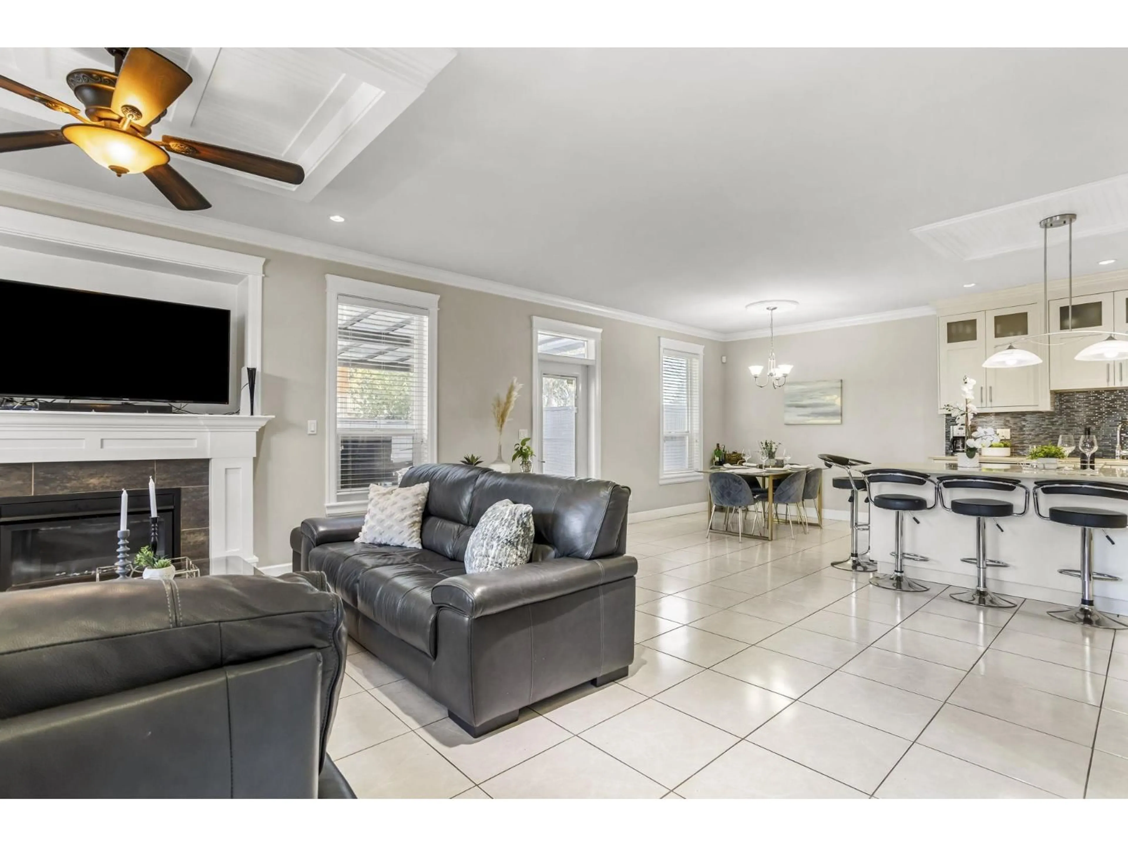 Living room with furniture, ceramic/tile floor for 11790 80 AVENUE, Delta British Columbia V4C1X9