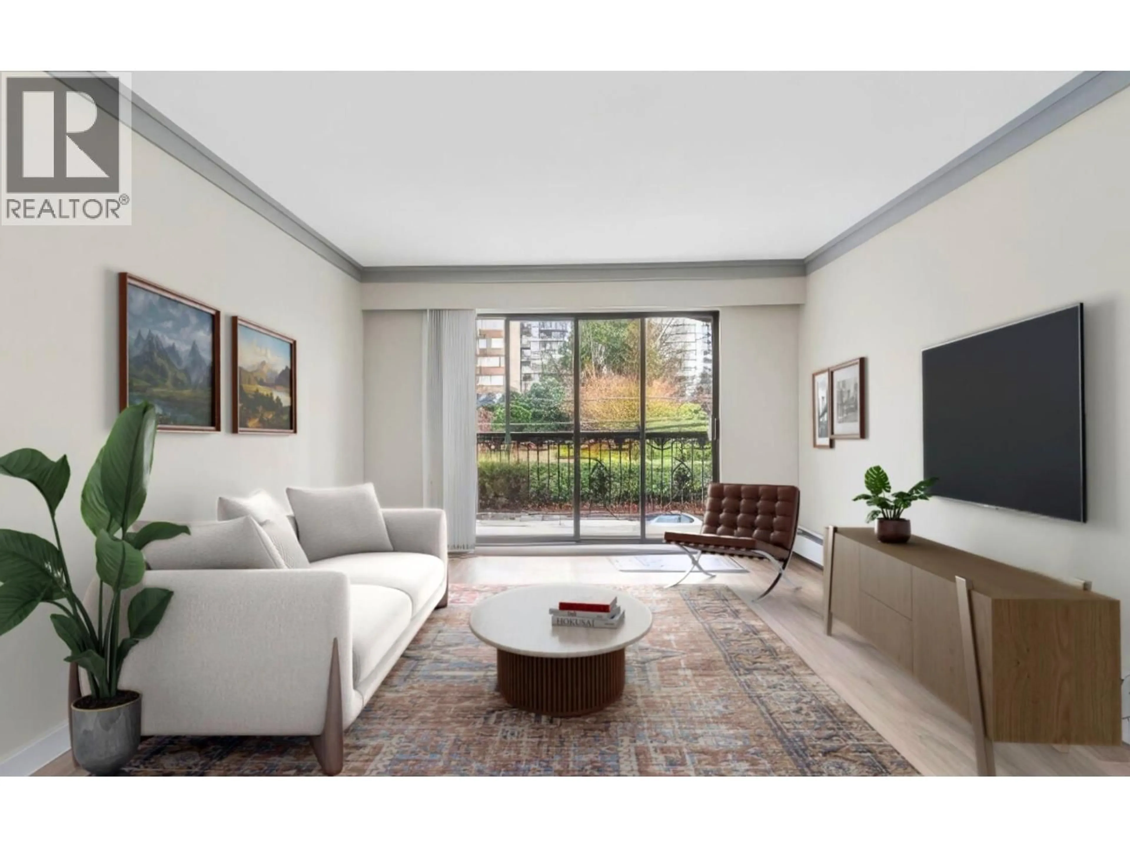 Living room with furniture, unknown for 208 - 707 HAMILTON STREET, New Westminster British Columbia V3M2M7