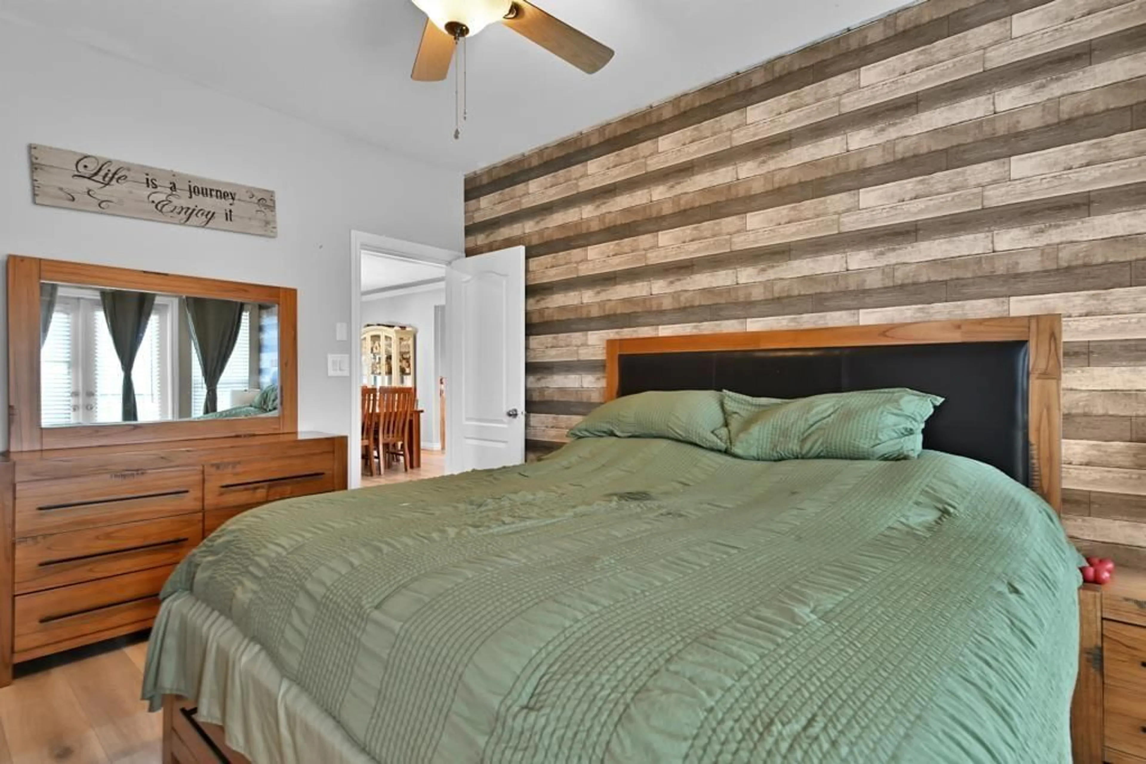 Bedroom with bed, wood/laminate floor for 8021 MELBURN DRIVE, Mission British Columbia V2V7B6