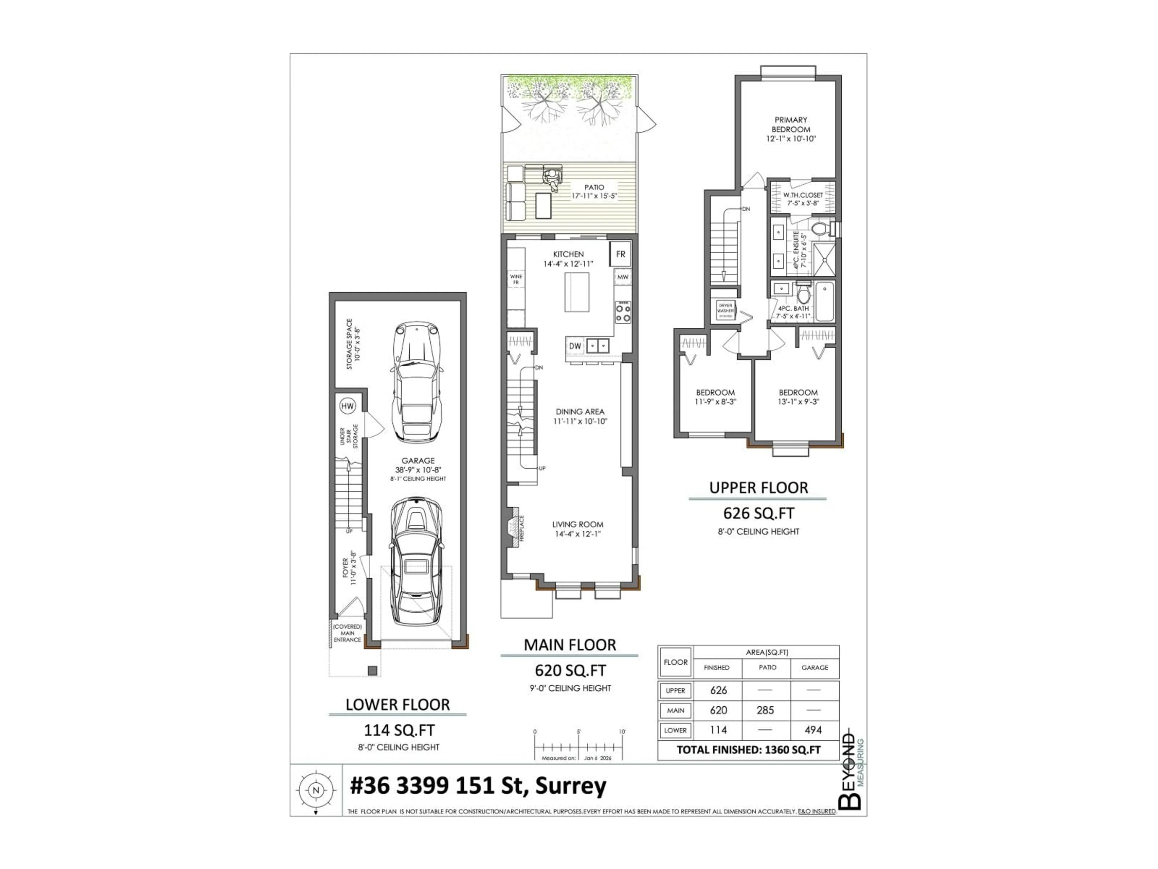 Floor plan for 36 - 3399 151 STREET, Surrey British Columbia V3Z0L3