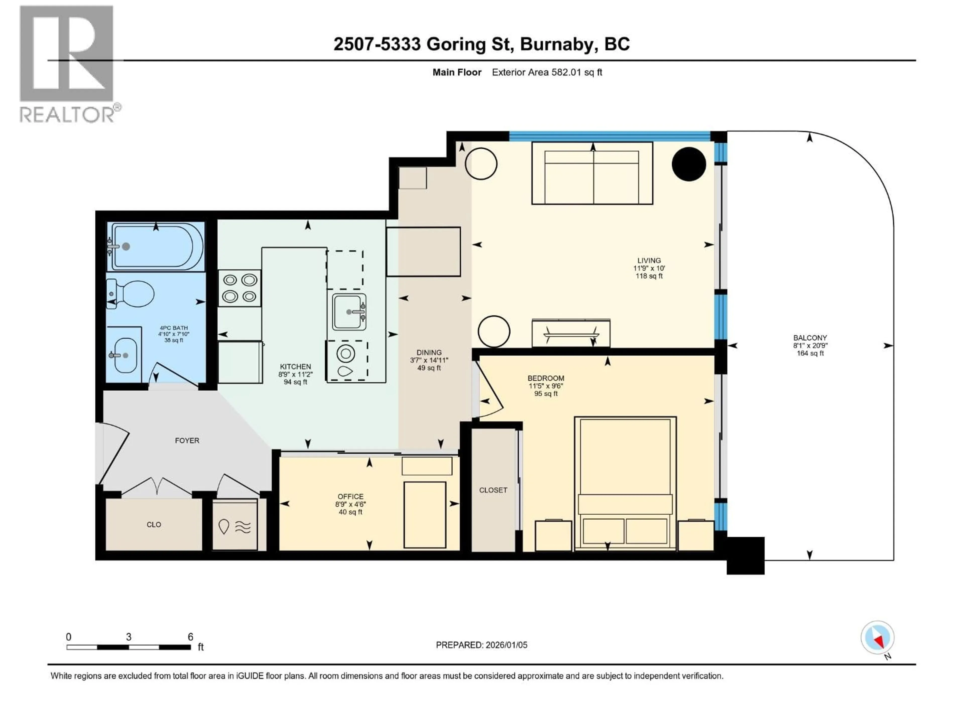Floor plan for 2507 - 5333 GORING STREET, Burnaby British Columbia V5B0B6