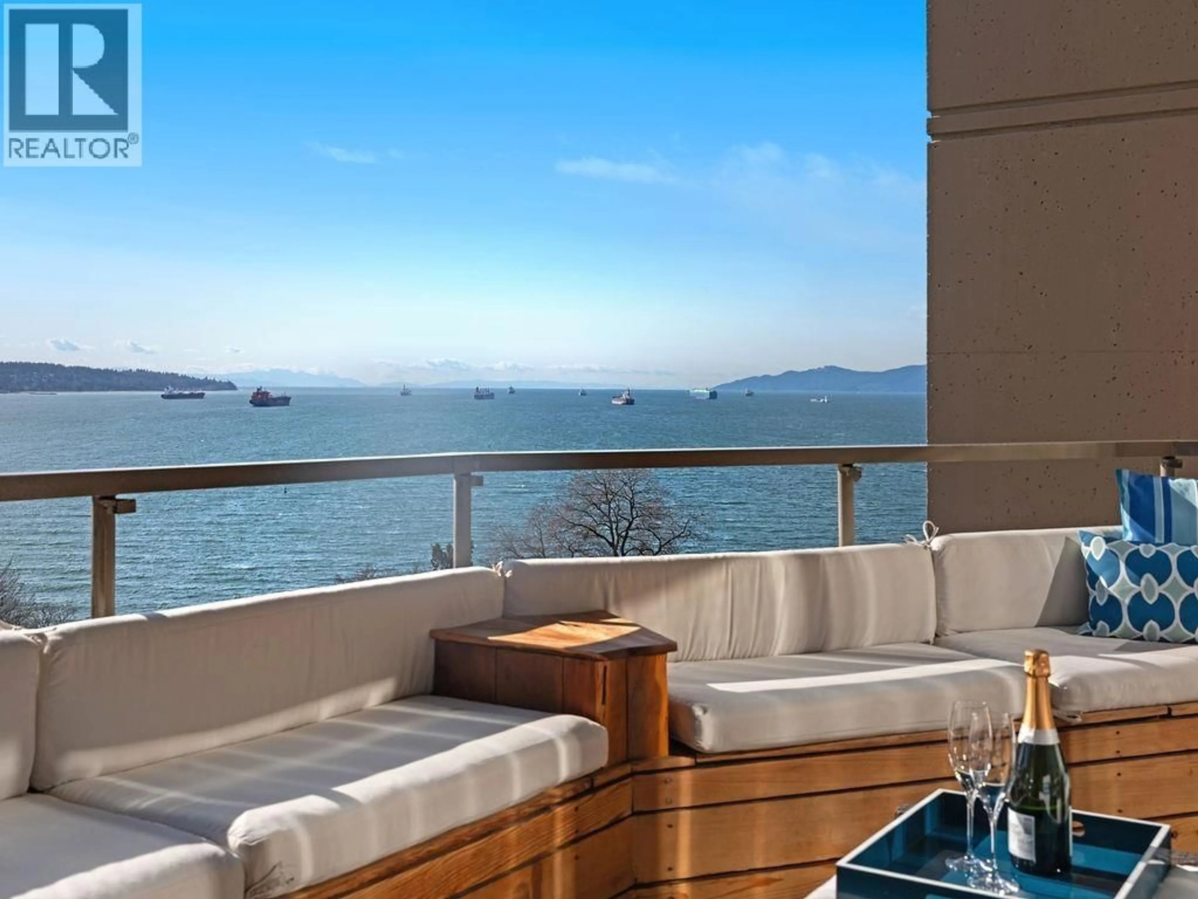 Balcony in the apartment, water/lake/river/ocean view for 1203 - 1236 BIDWELL STREET, Vancouver British Columbia V6G2K9