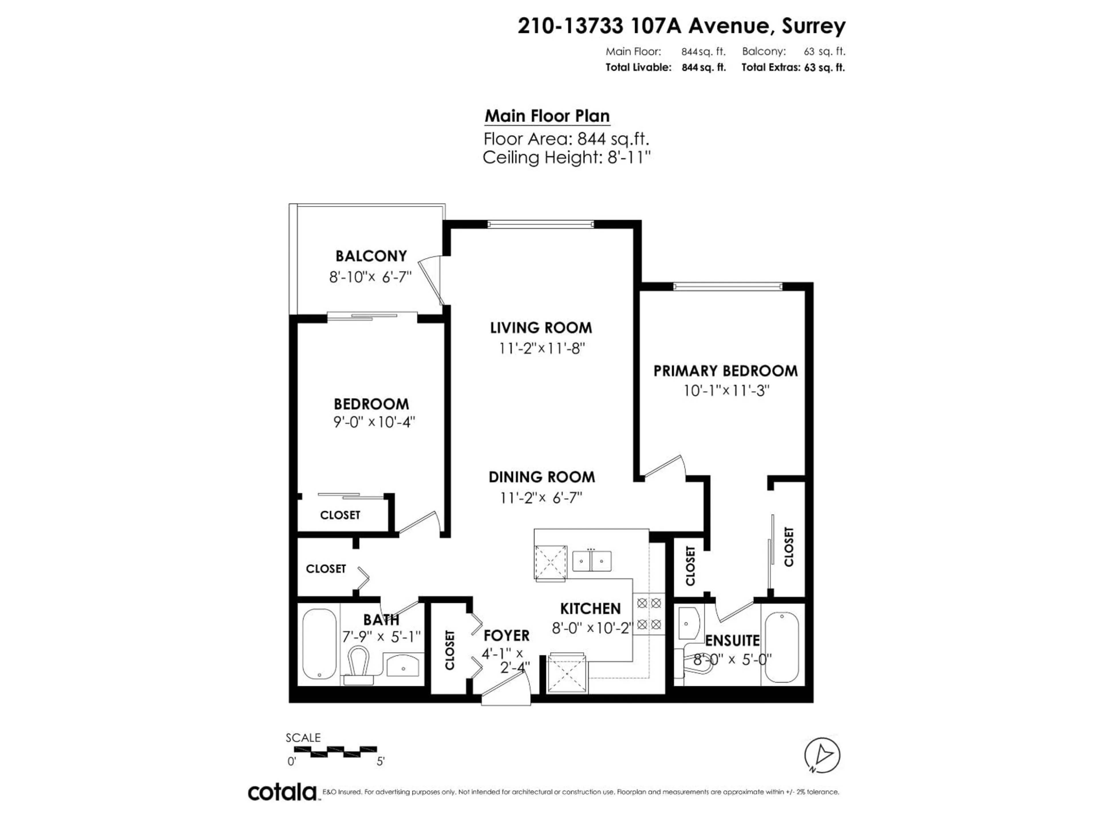 Floor plan for 201 - 13733 107A AVENUE, Surrey British Columbia V3T0B7