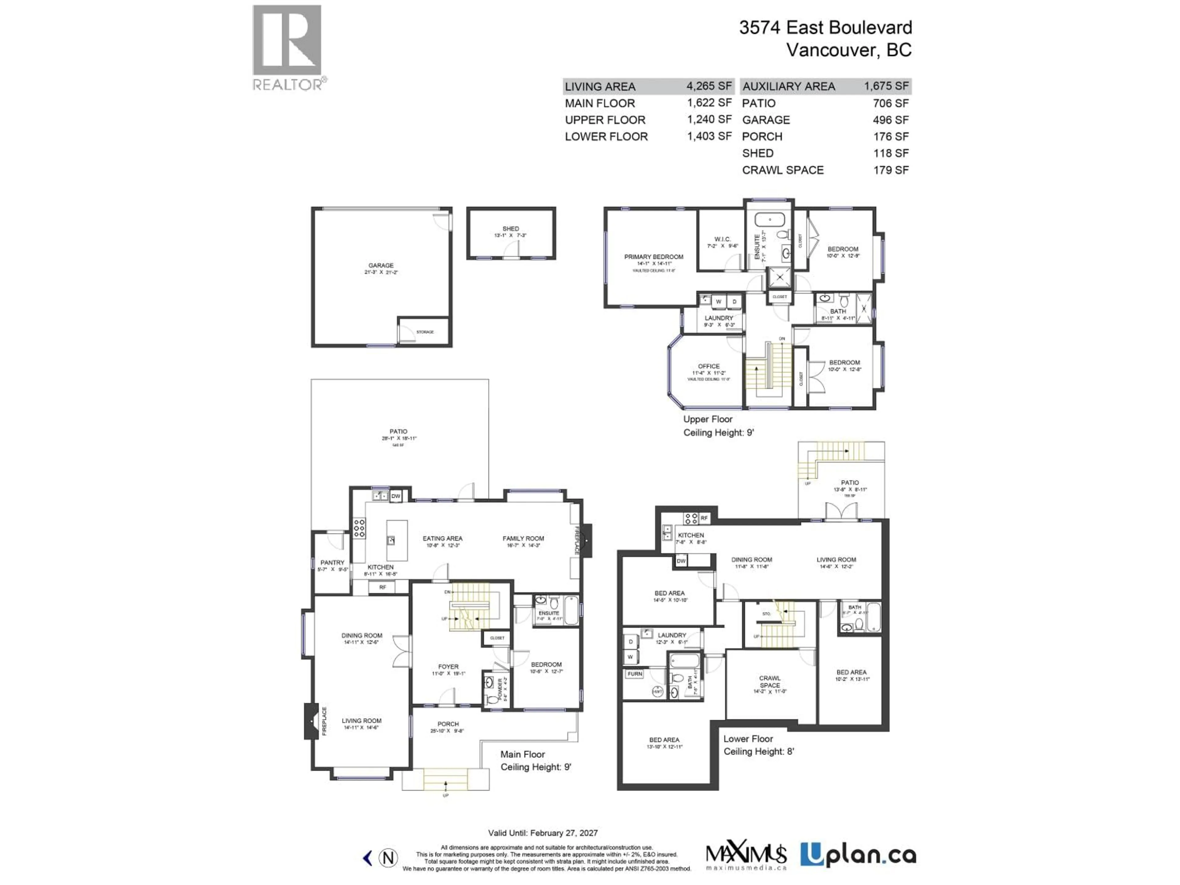 Floor plan for 3574 EAST BOULEVARD, Vancouver British Columbia V6J4A9